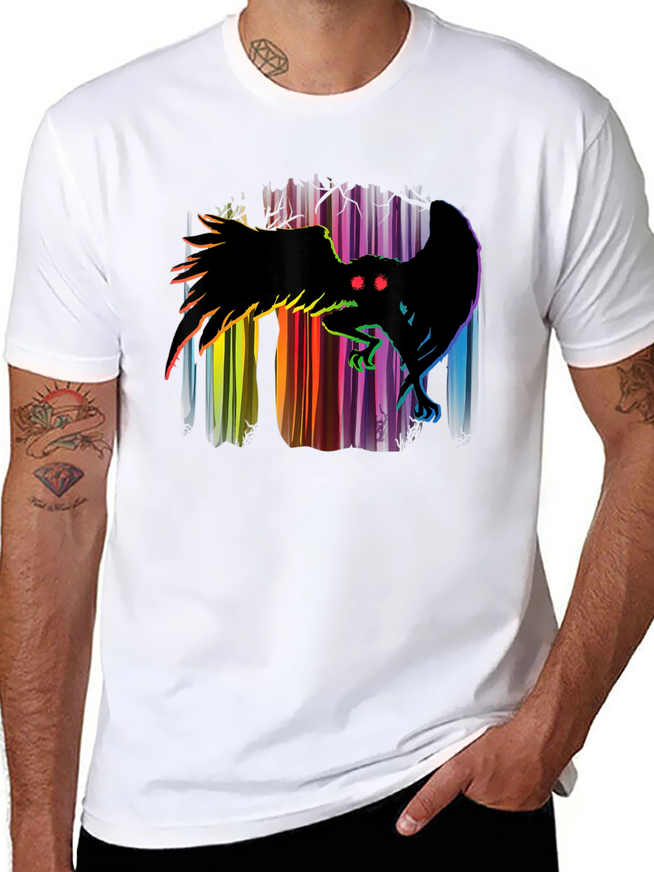 Mothman Rainbow Forest T-Shirt