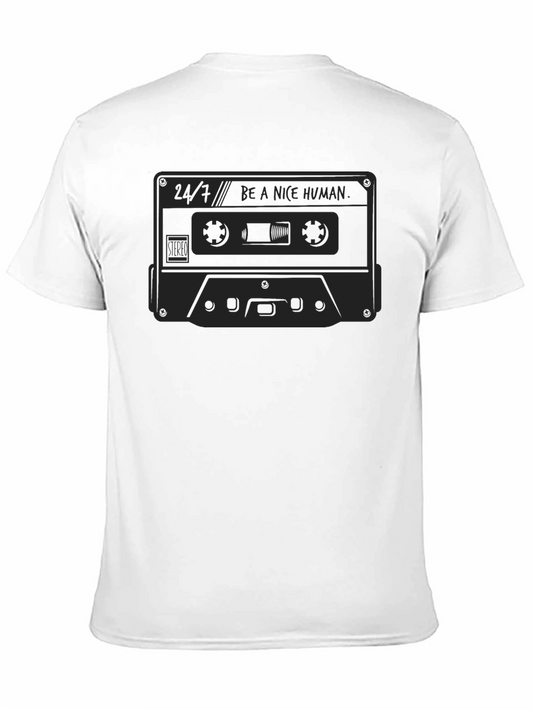 Retro Cassette Tape Graphic T-Shirt - Be A Nice Human