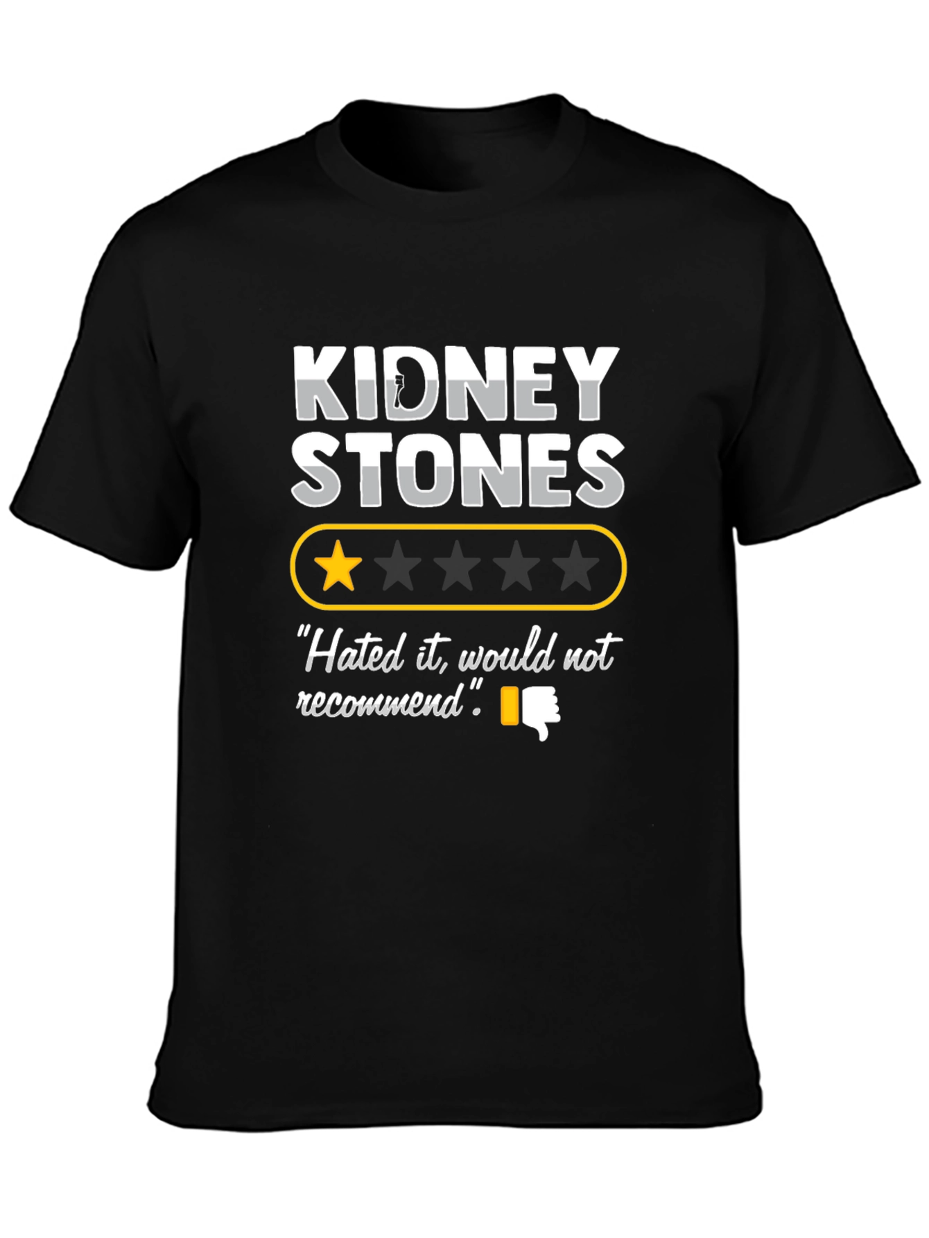Kidney Stones Graphic Tee - One Star Review T-Shirt