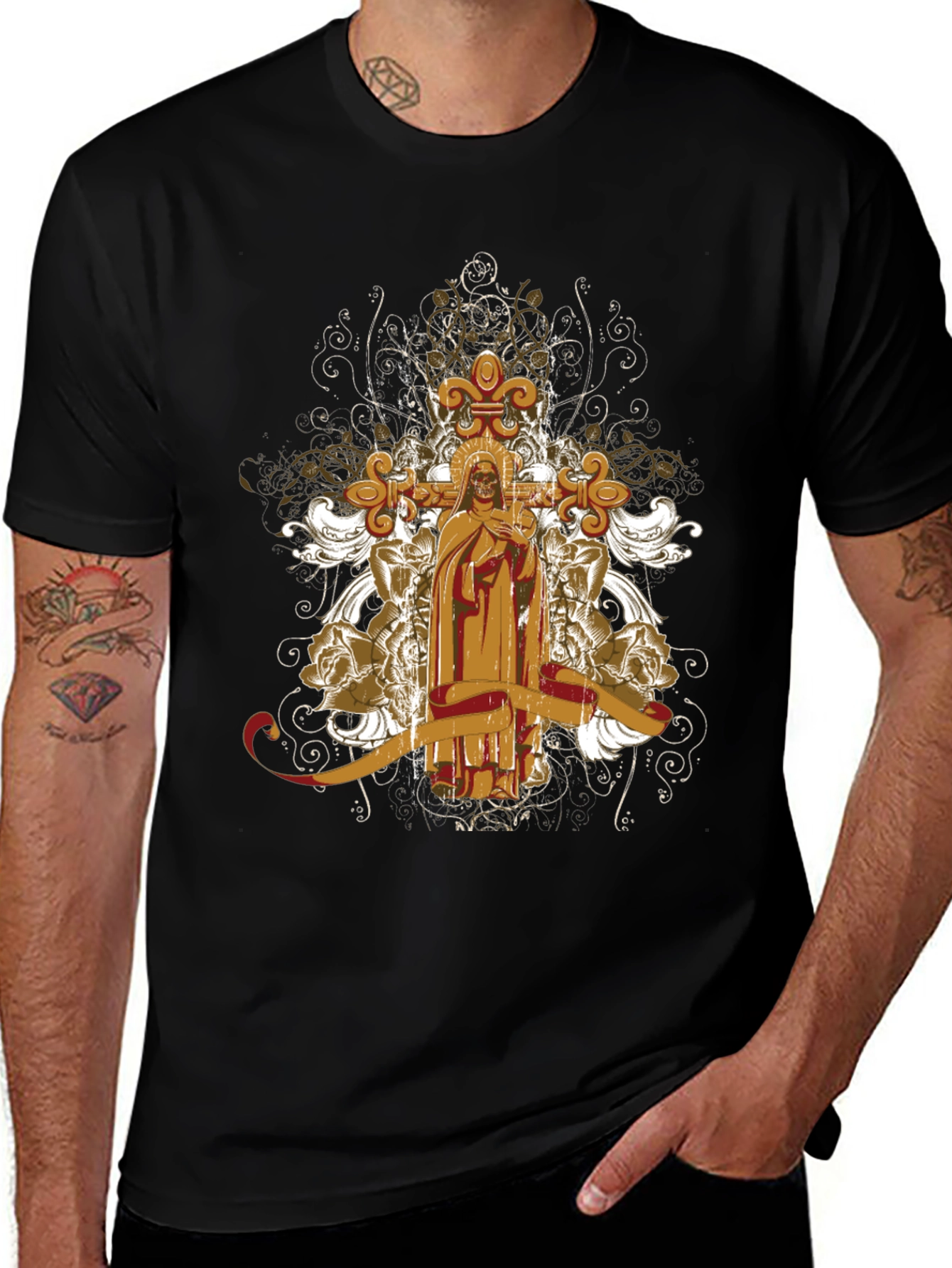 Gothic Skull & Cross T-Shirt