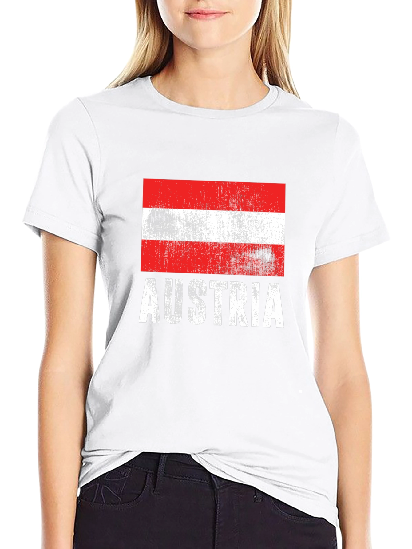 Austria Flag T-Shirt Distressed Graphic Tee