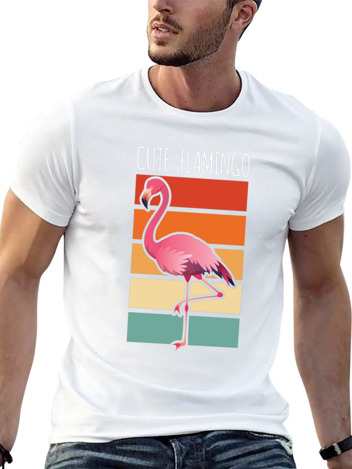 Cute Flamingo Retro Style T-Shirt