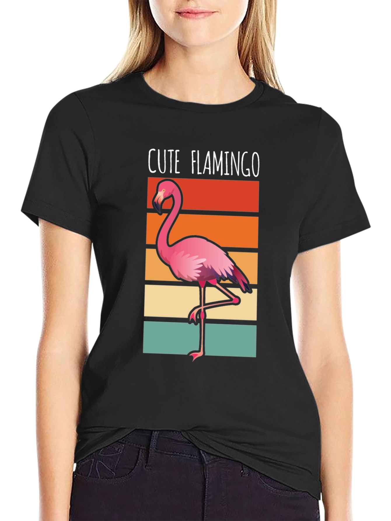 Cute Flamingo Retro Style T-Shirt