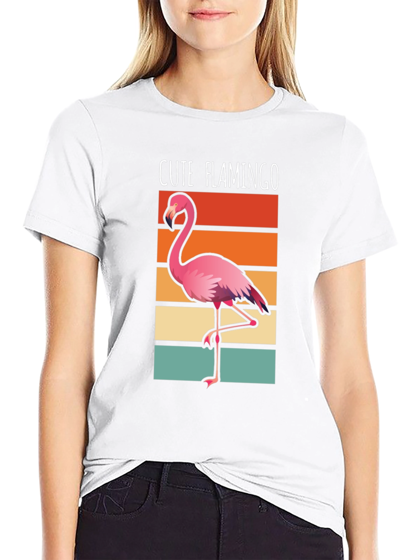 Cute Flamingo Retro Style T-Shirt