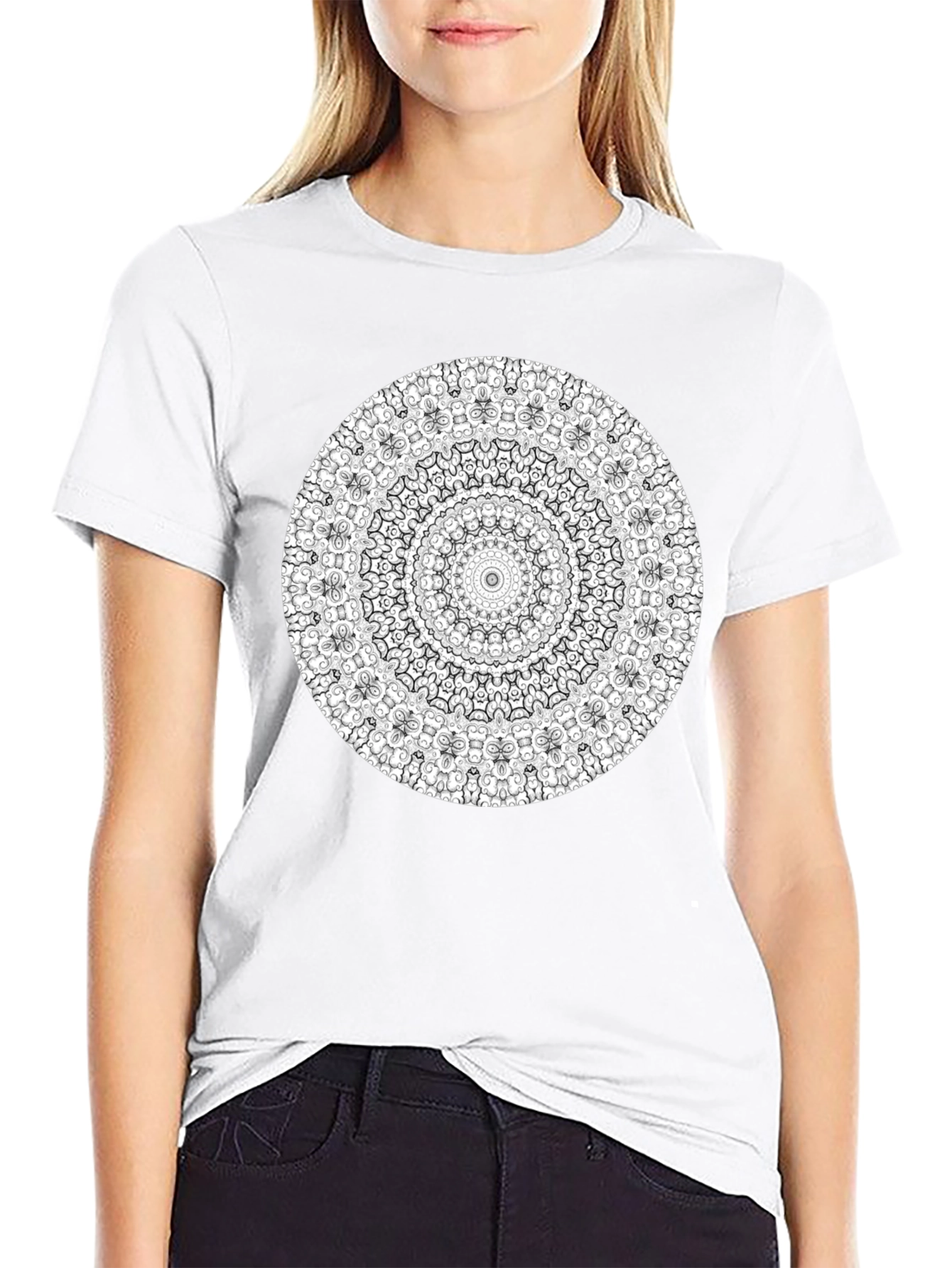 Mandala Graphic T-Shirt - Artistic Black Tee
