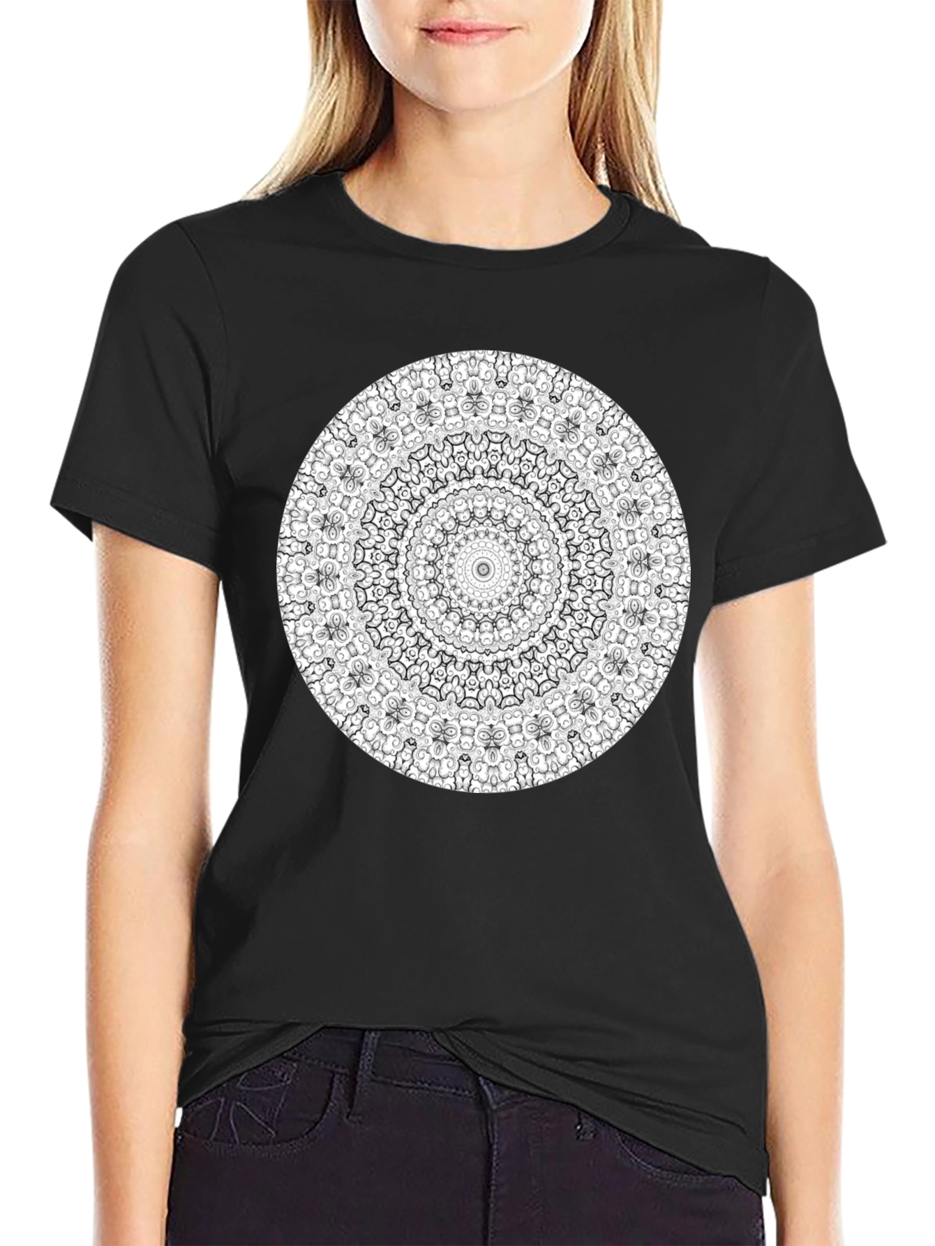 Mandala Graphic T-Shirt - Artistic Black Tee