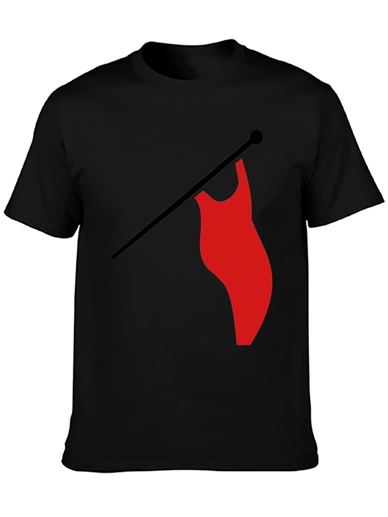 Red Flag Graphic Black T-Shirt Casual