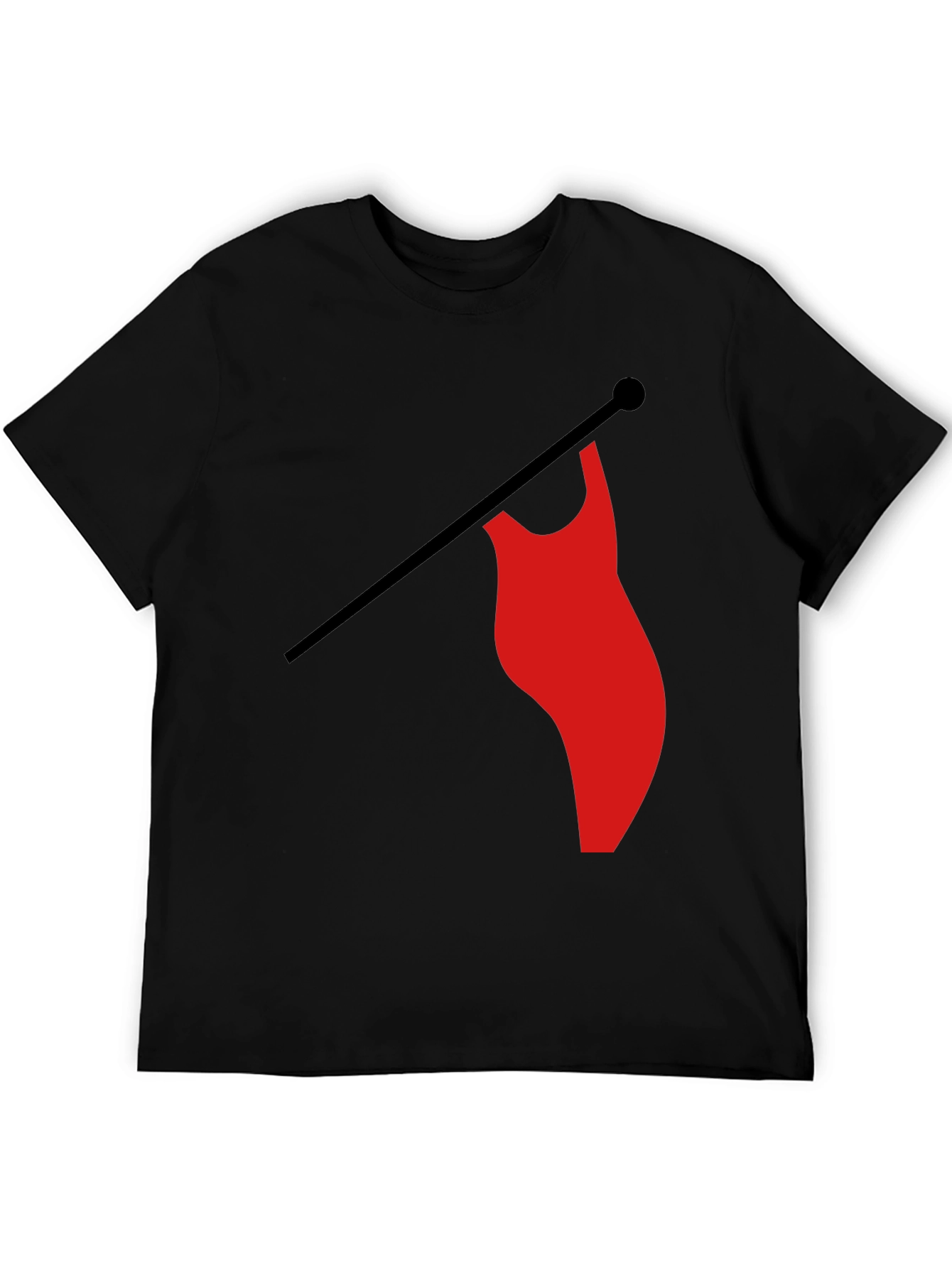 Red Flag Graphic Black T-Shirt Casual