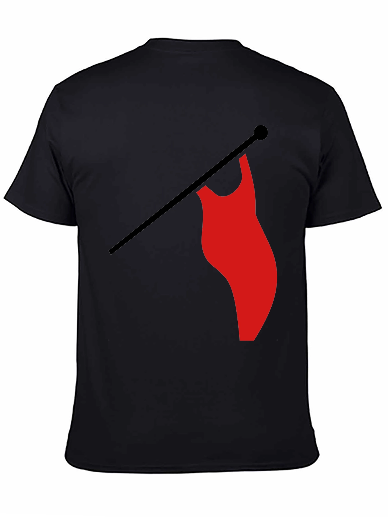 Red Flag Graphic Black T-Shirt Casual