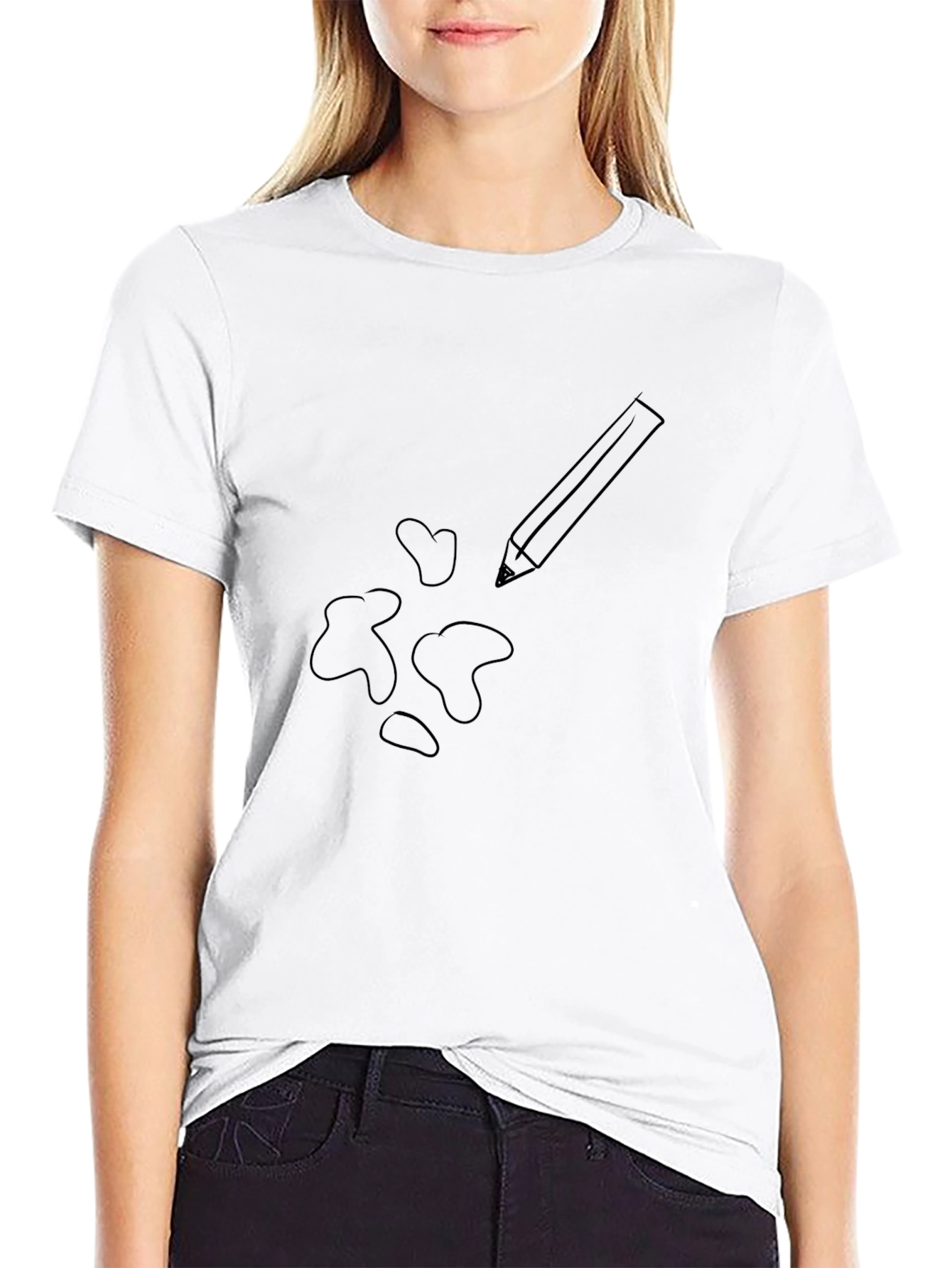 Pencil Sketch Tee - Black Casual T-Shirt