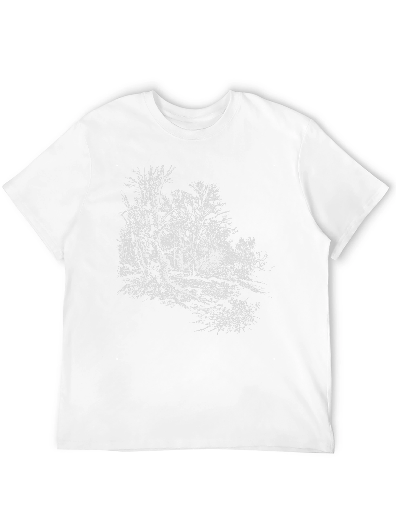 Eerie Forest Graphic Tee - Black Cotton T-Shirt