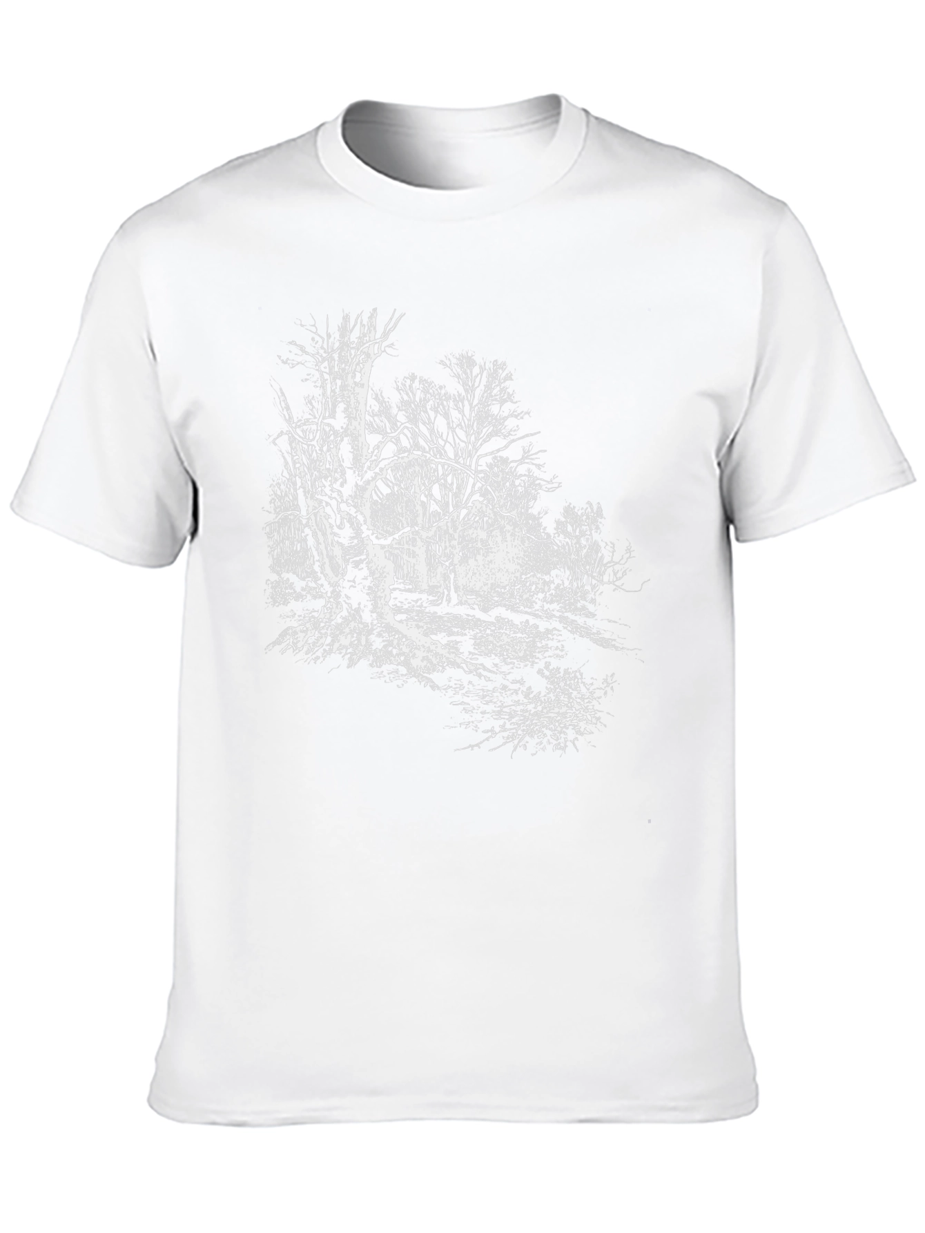 Eerie Forest Graphic Tee - Black Cotton T-Shirt