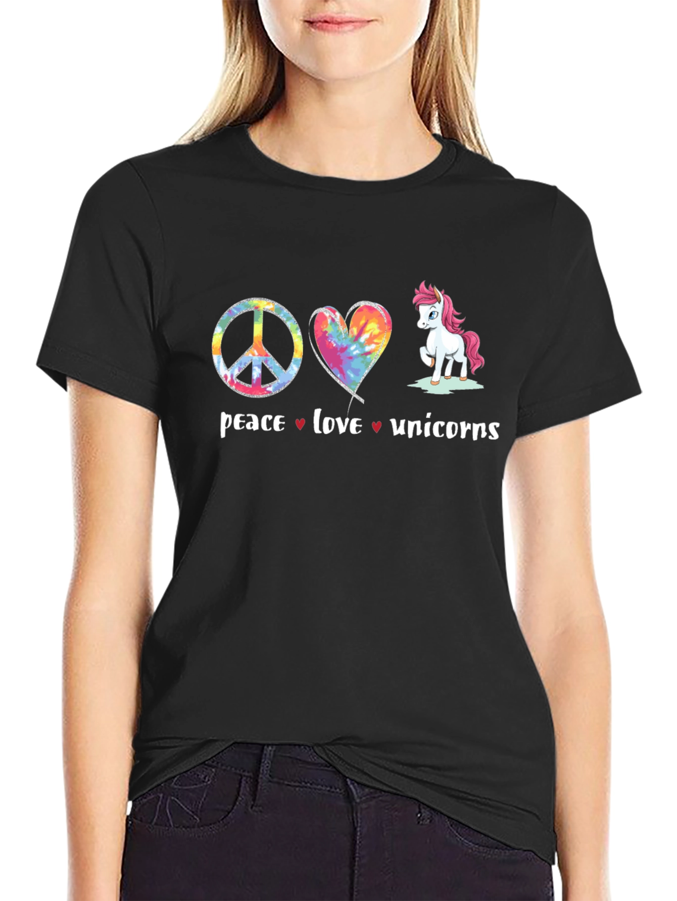 Peace Love Unicorns Graphic Tee