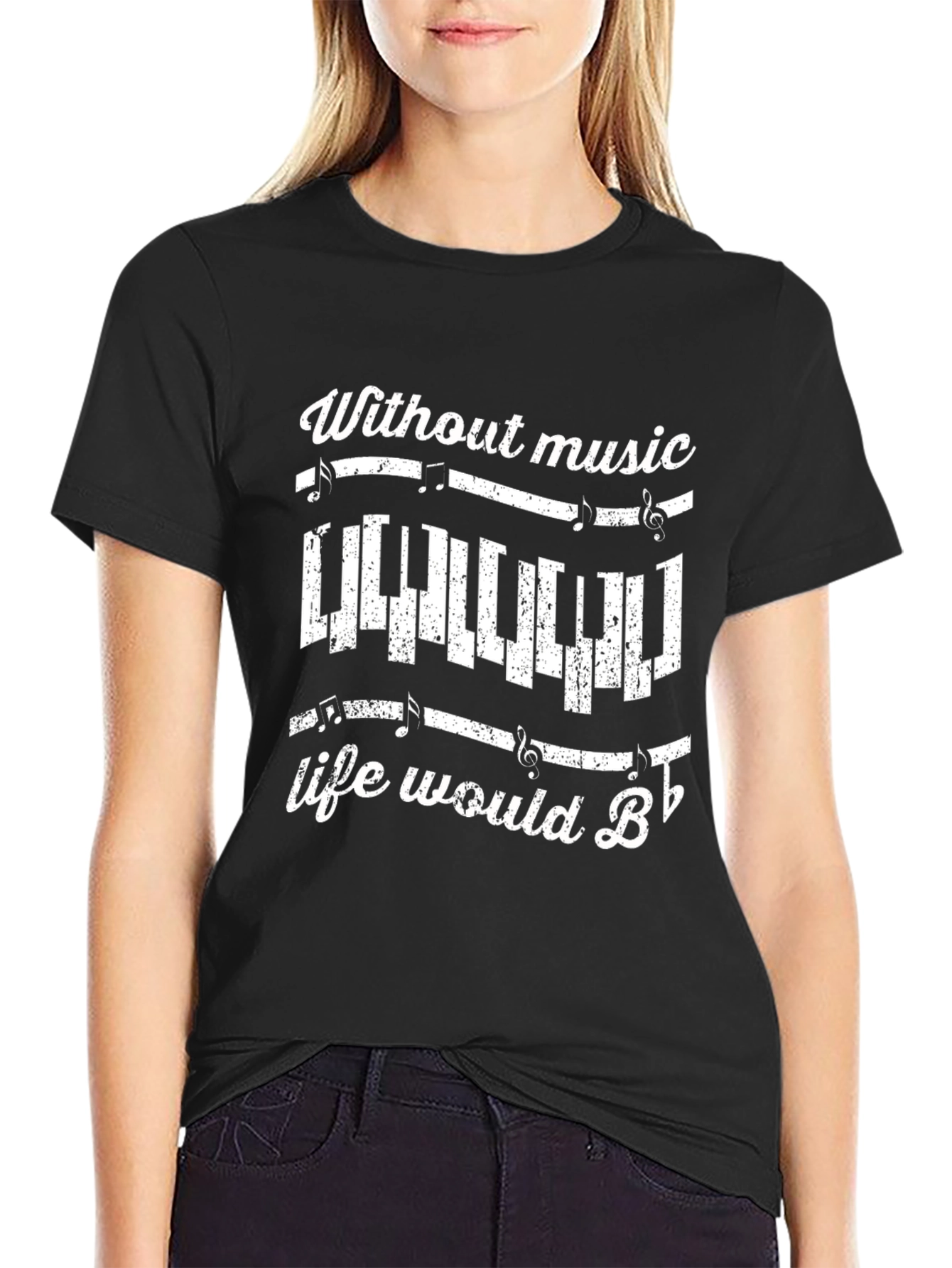 Music Lover Tee: Without Music Life Would B♭