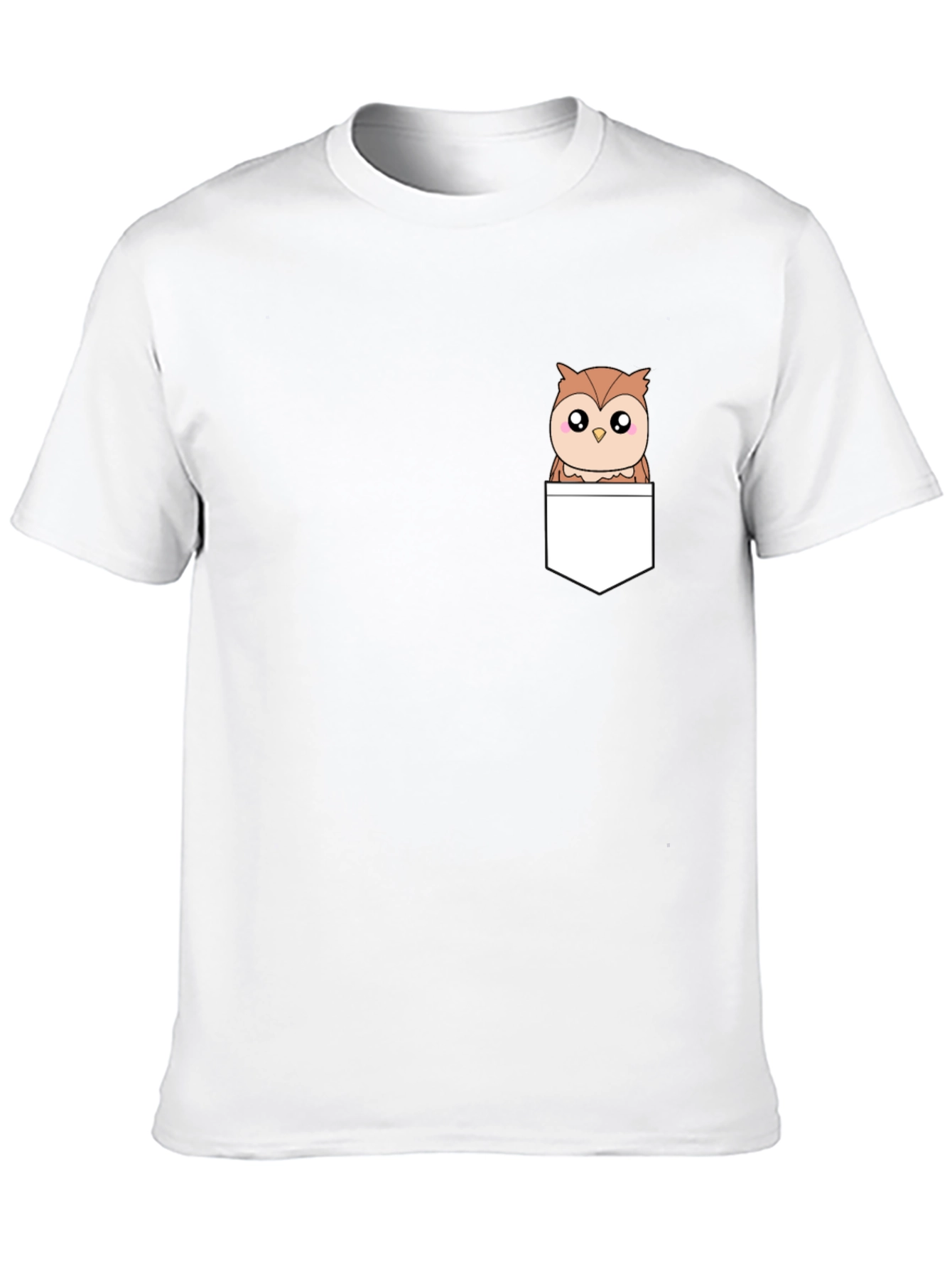 Owl in Pocket T-Shirt - Cute Animal Graphic Tee