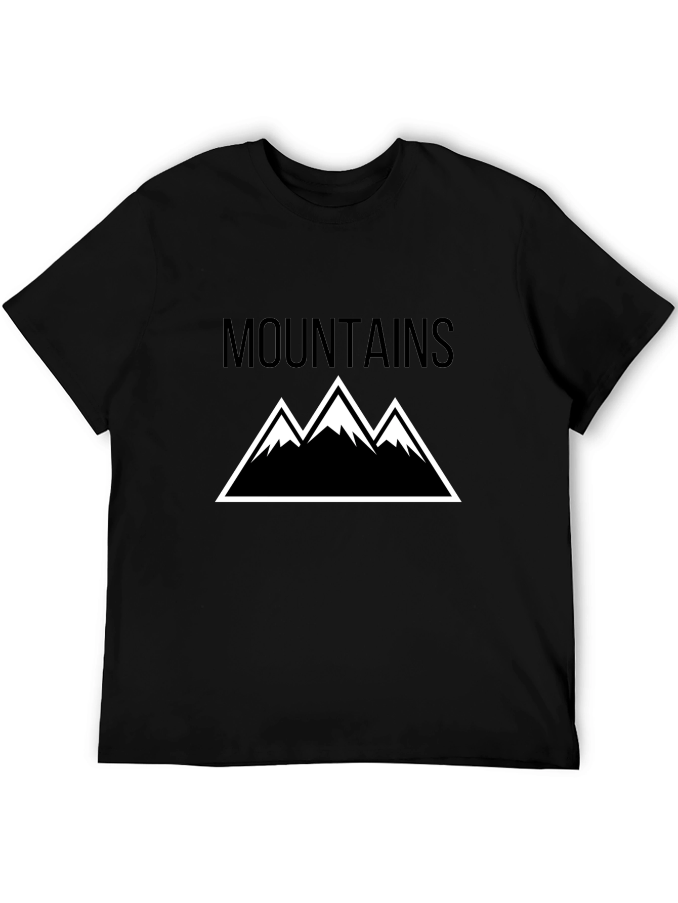Mountains Graphic Tee - Black Short Sleeve T-Shirt