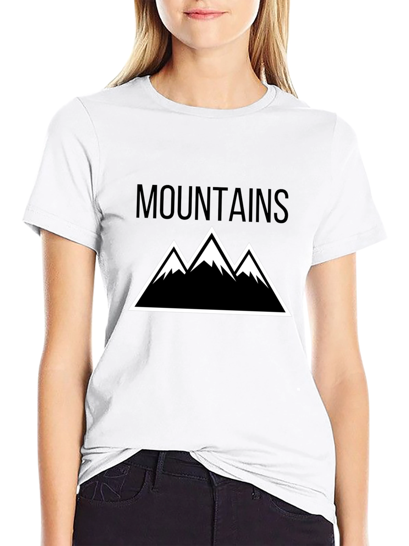 Mountains Graphic Tee - Black Short Sleeve T-Shirt