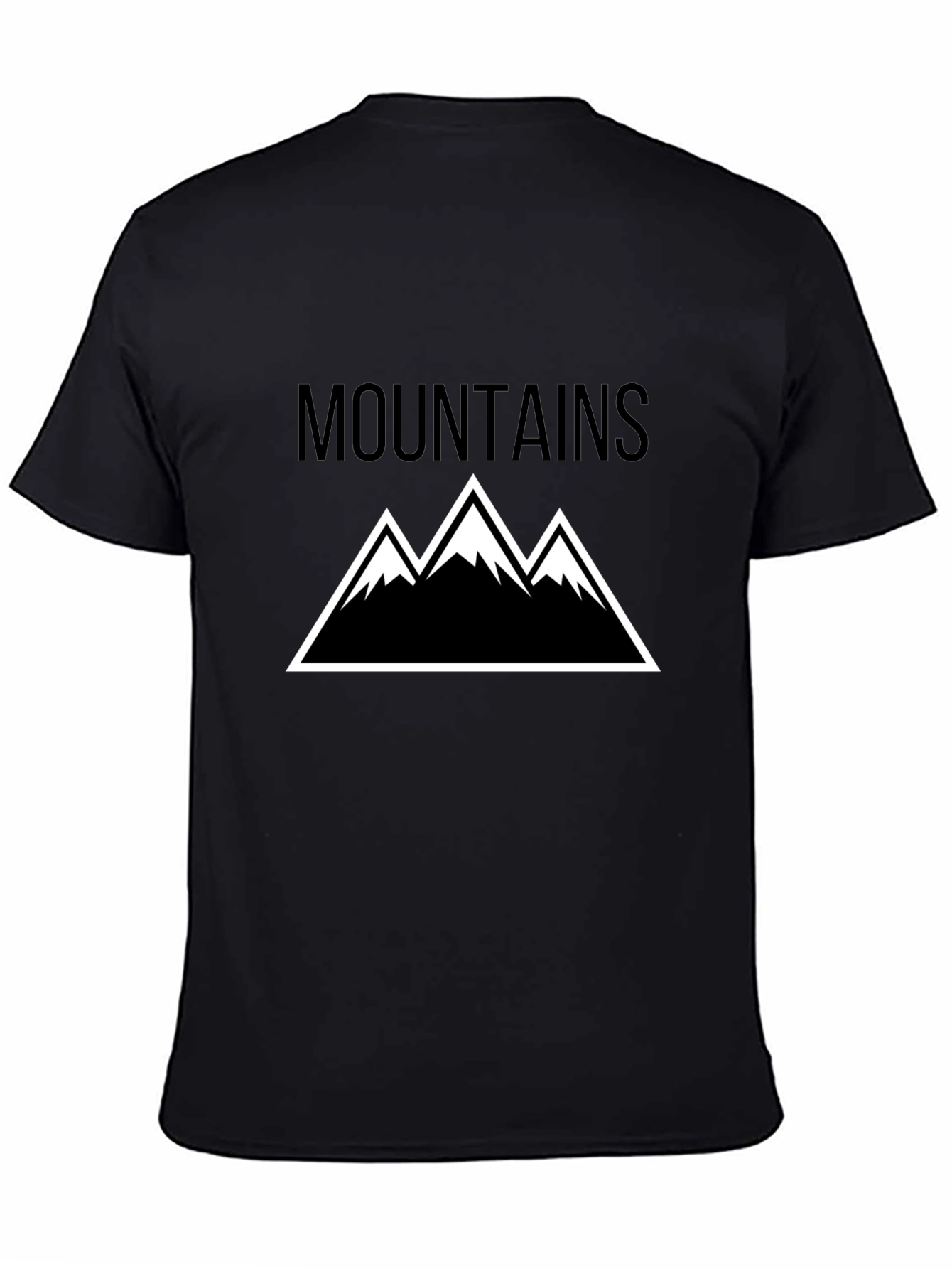 Mountains Graphic Tee - Black Short Sleeve T-Shirt