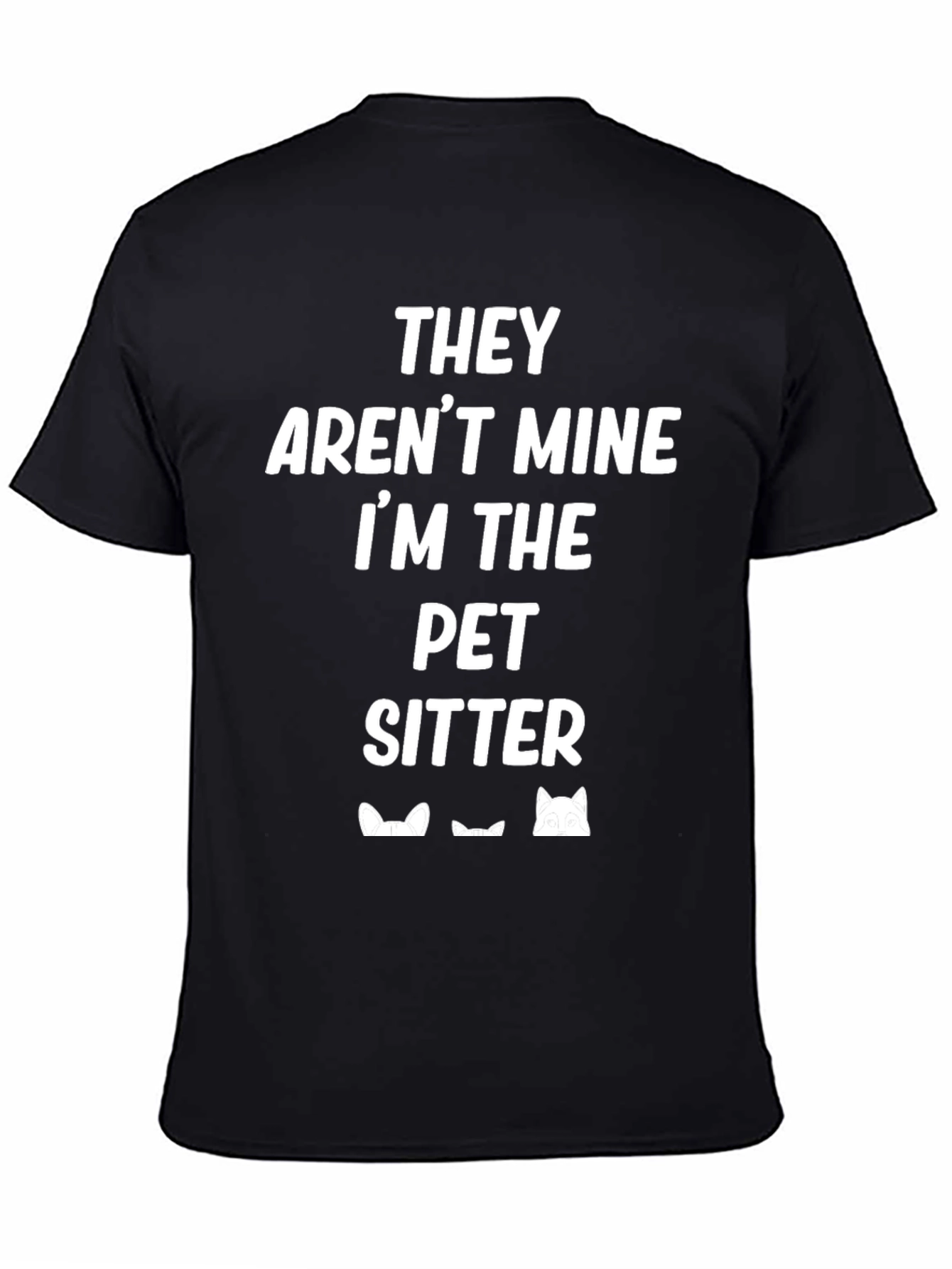 Funny Pet Sitter T-Shirt Cat Peek Design