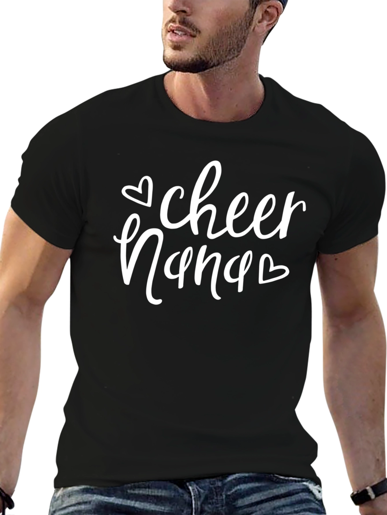 Cheer Nana Black T-Shirt - Gift for Grandma