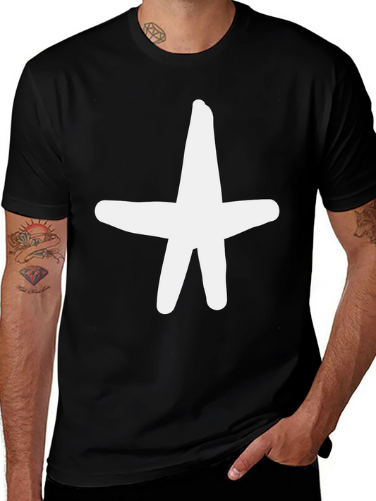 Bold Star Graphic Tee - Casual Black T-Shirt
