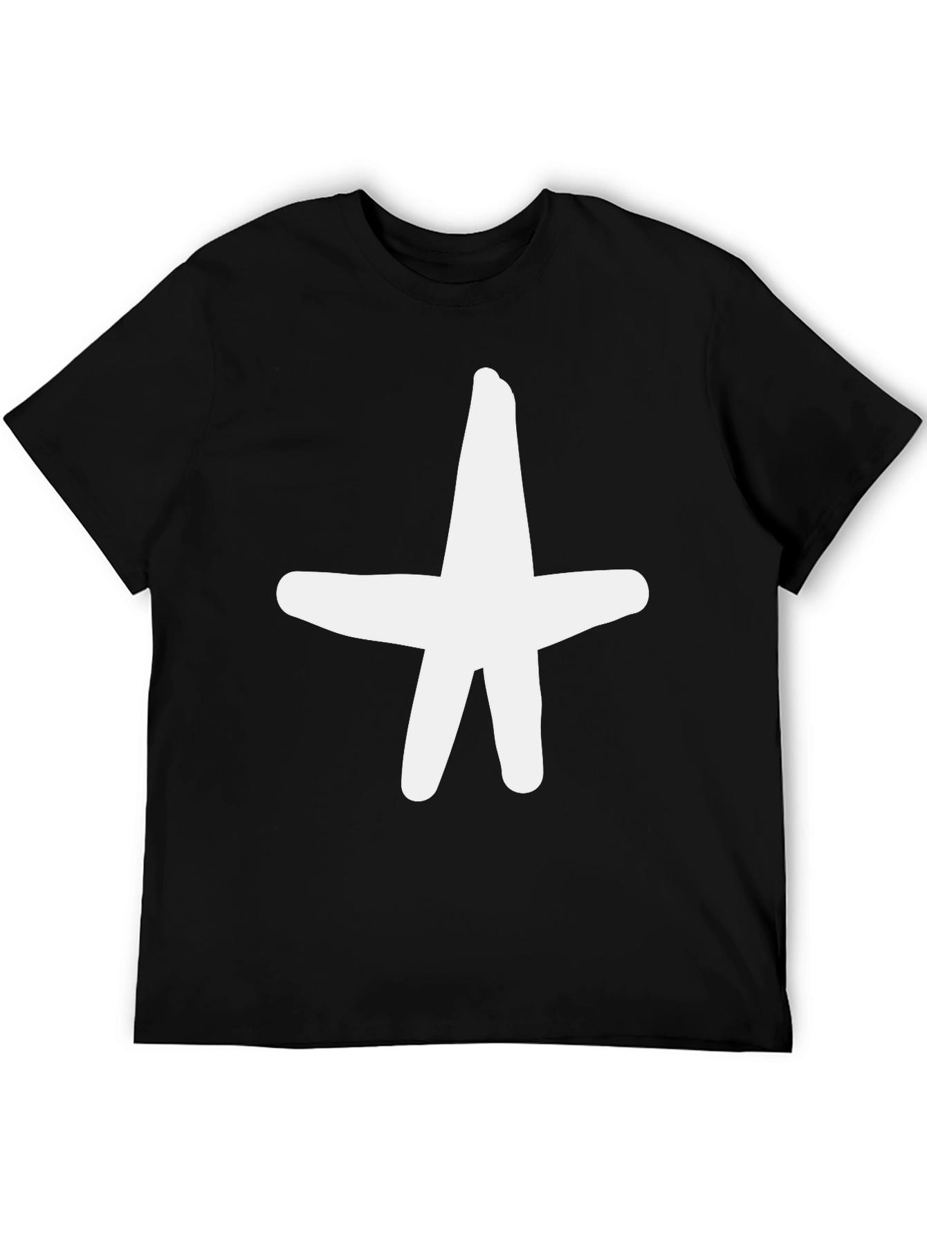Bold Star Graphic Tee - Casual Black T-Shirt