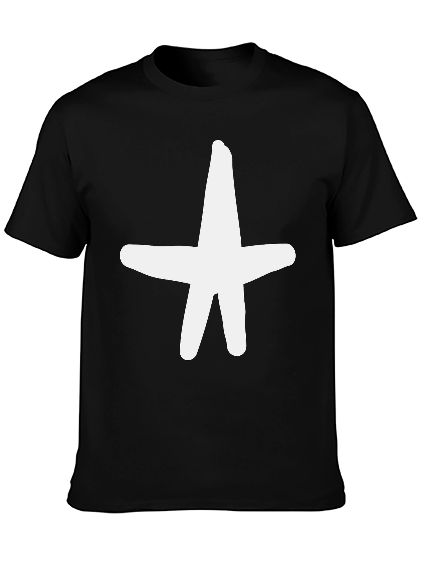 Bold Star Graphic Tee - Casual Black T-Shirt