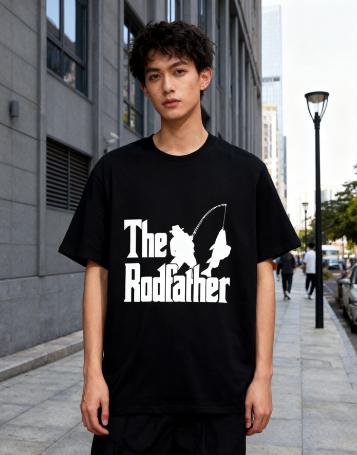 The Rodfather Fishing T-Shirt - Funny Angler Graphic Tee for Fishing Enthusiasts & Dad Gifts1370549