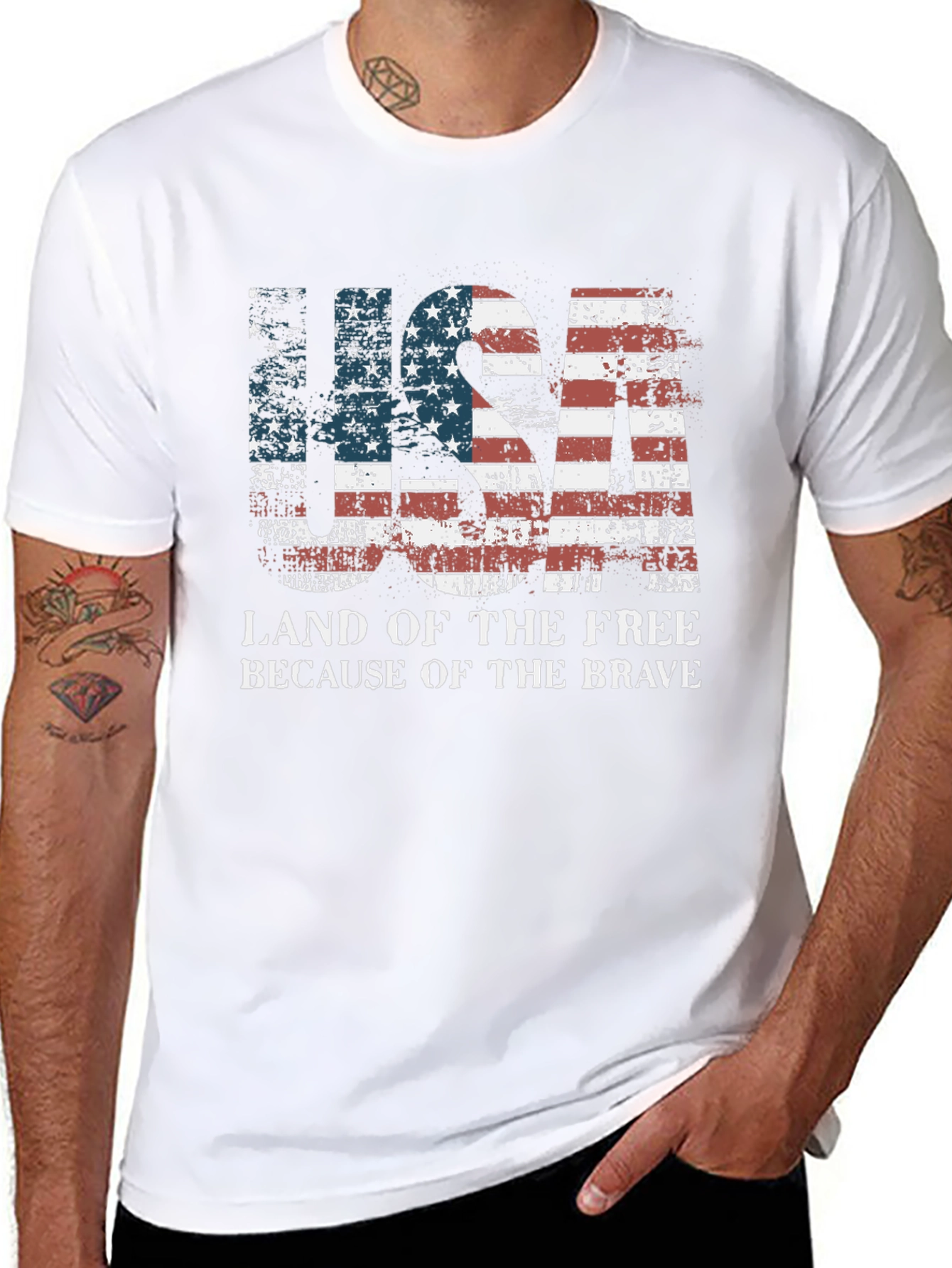 USA Land of the Free Patriotic T-Shirt