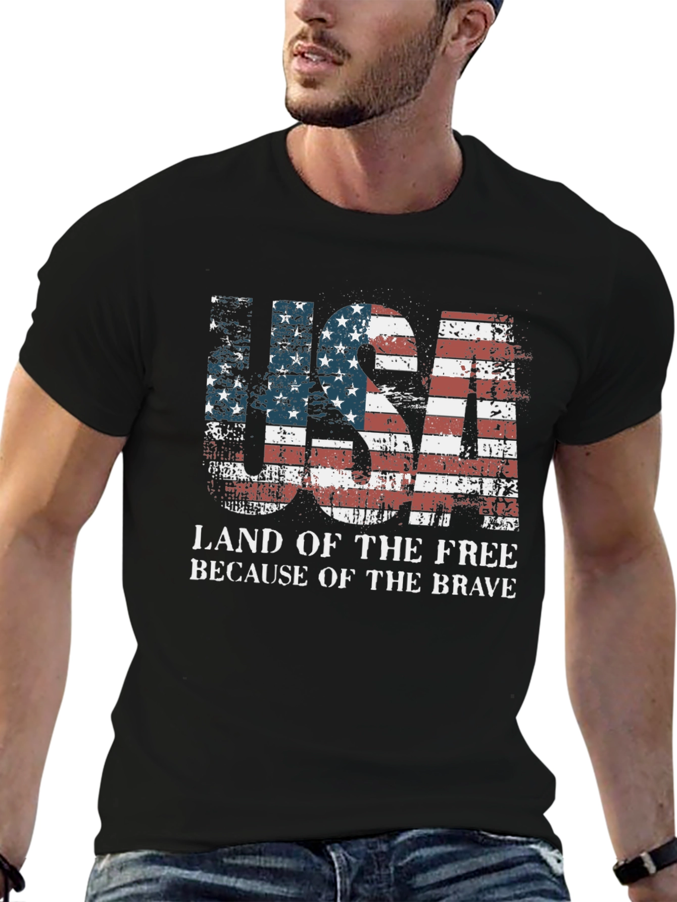 USA Land of the Free Patriotic T-Shirt
