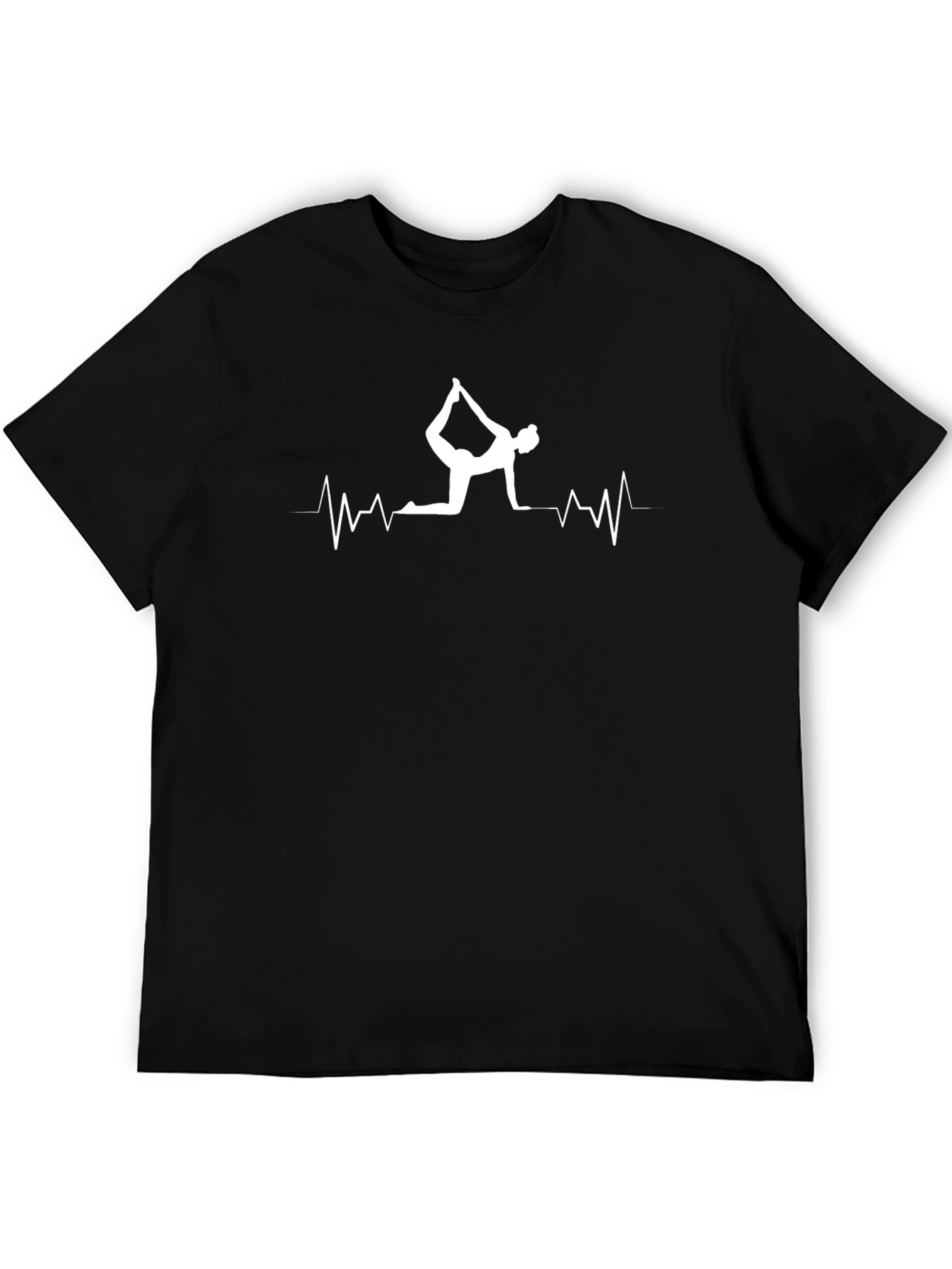 Yoga Heartbeat Graphic Tee - Black