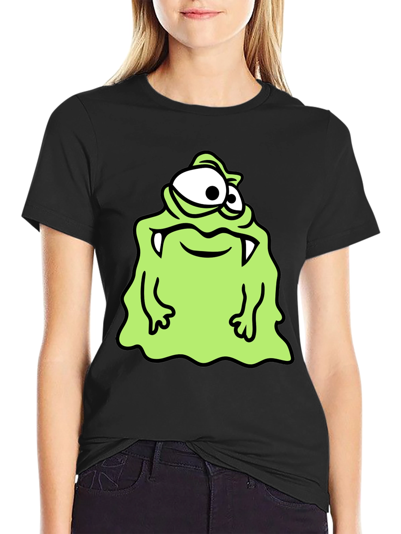 Monster Cartoon Graphic Print T-Shirt