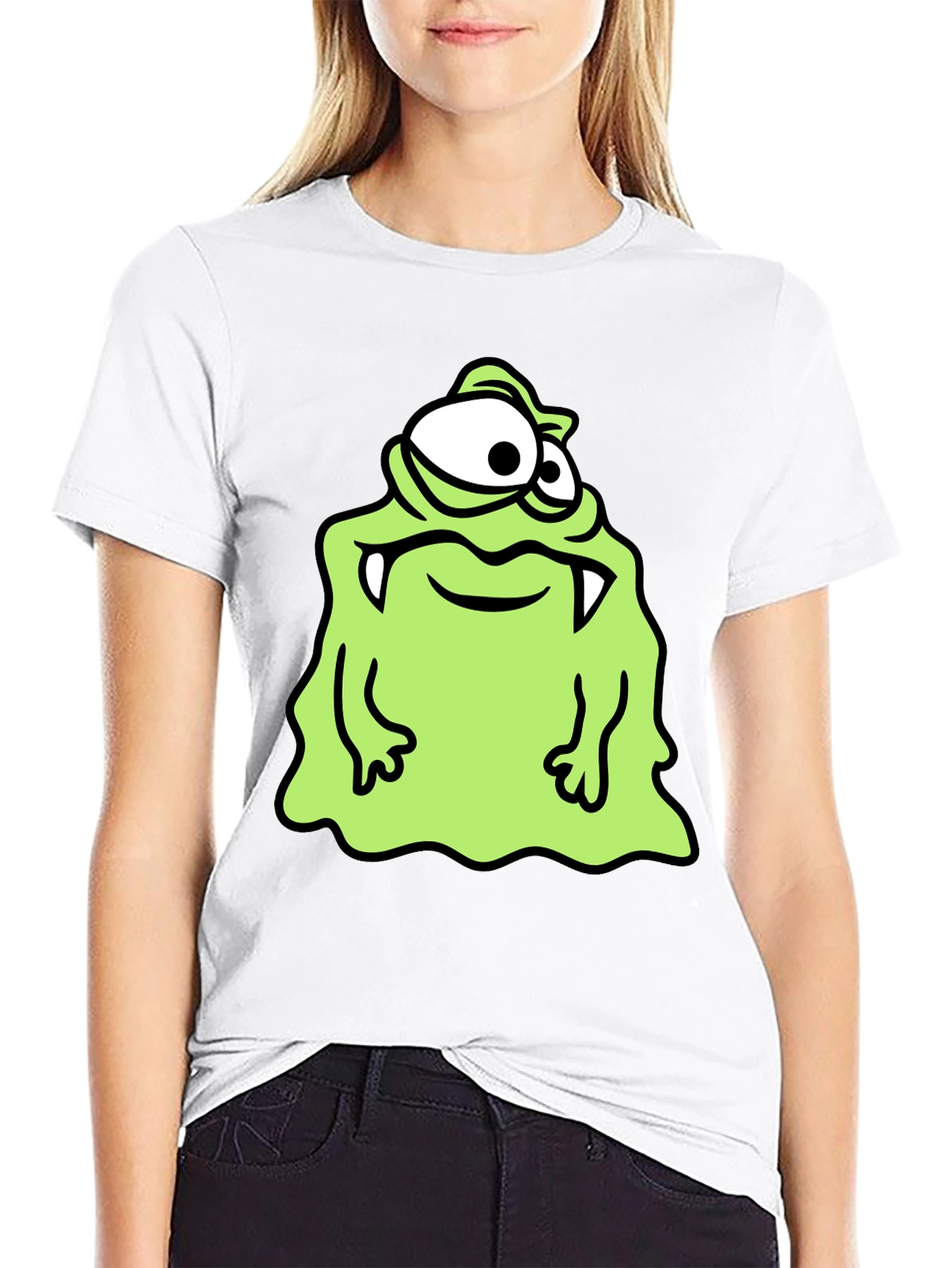 Monster Cartoon Graphic Print T-Shirt