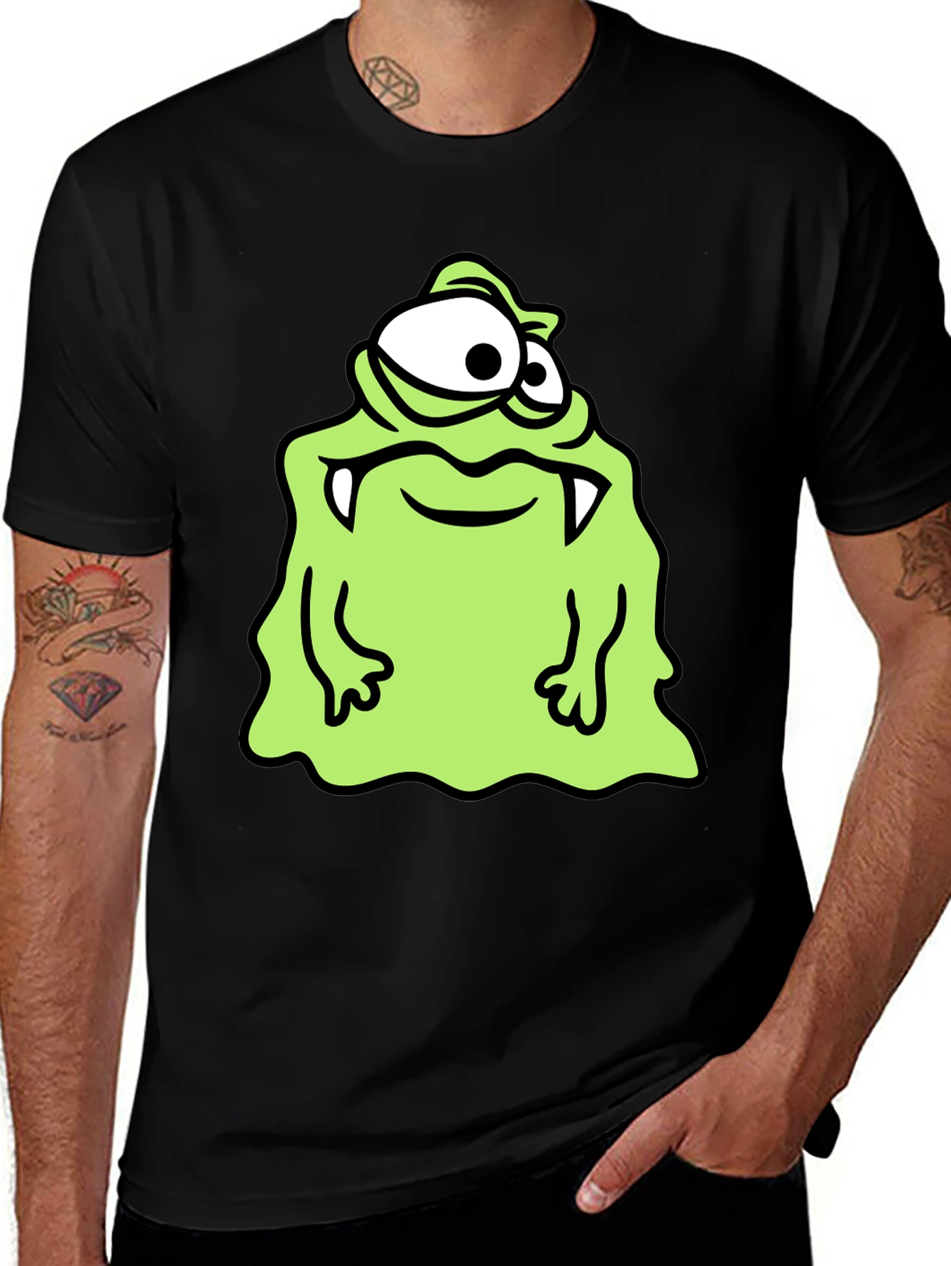 Monster Cartoon Graphic Print T-Shirt