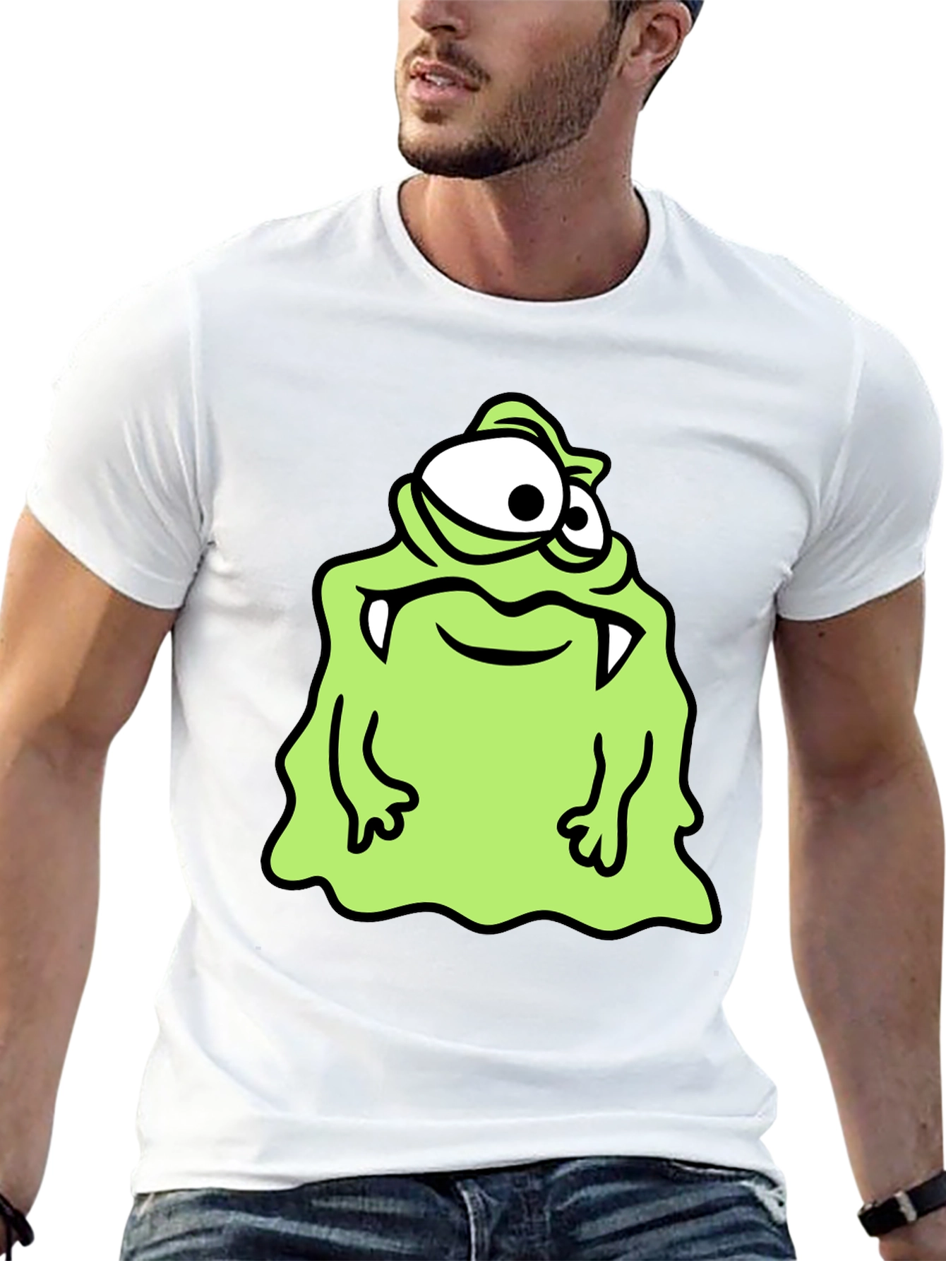 Monster Cartoon Graphic Print T-Shirt