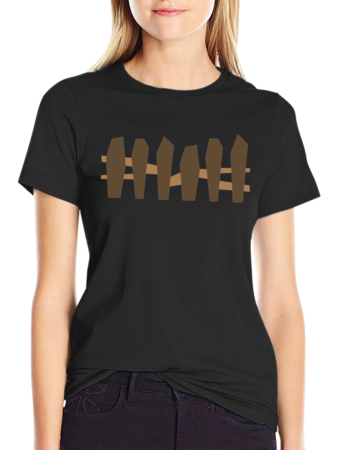 Rustic Fence Graphic Tee - Black Casual Shirt