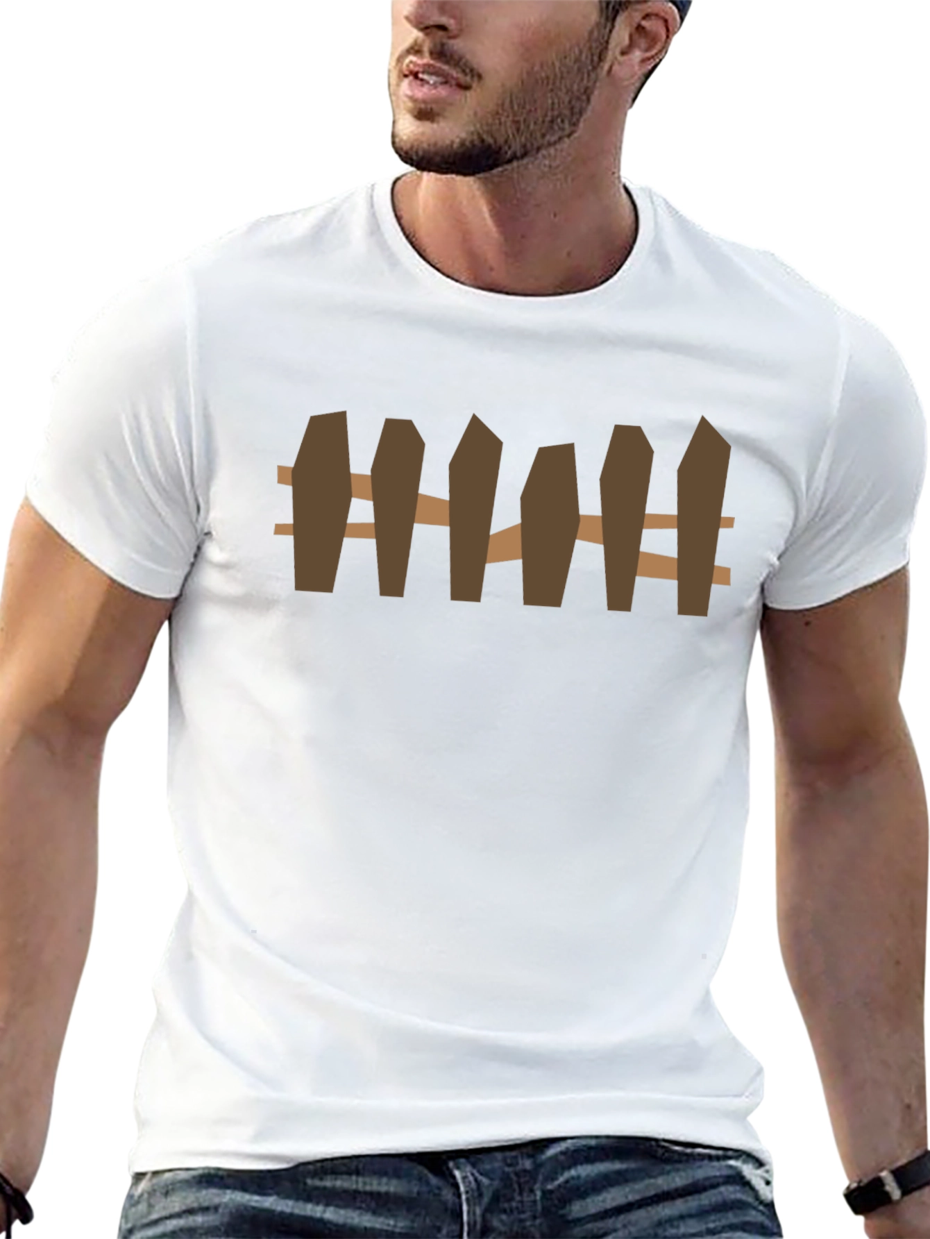 Rustic Fence Graphic Tee - Black Casual Shirt