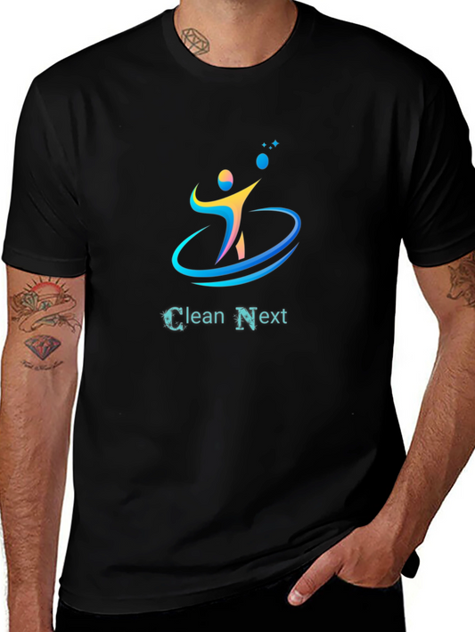 Clean Next Black Graphic Tee - Modern Style