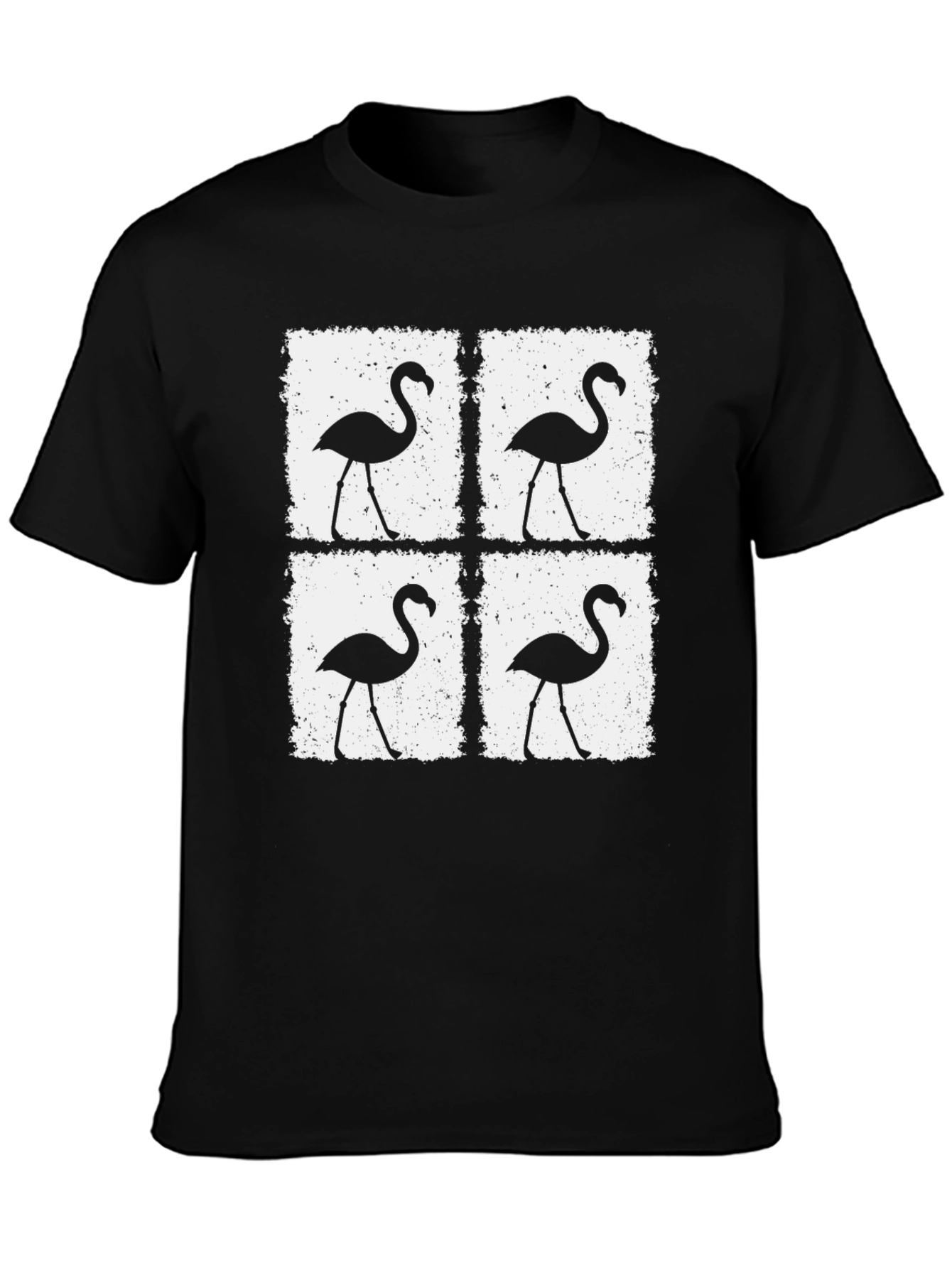 Flamingo Pop Art T-Shirt - Black Graphic Tee
