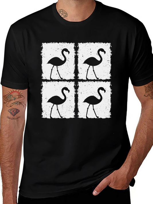 Flamingo Pop Art T-Shirt - Black Graphic Tee
