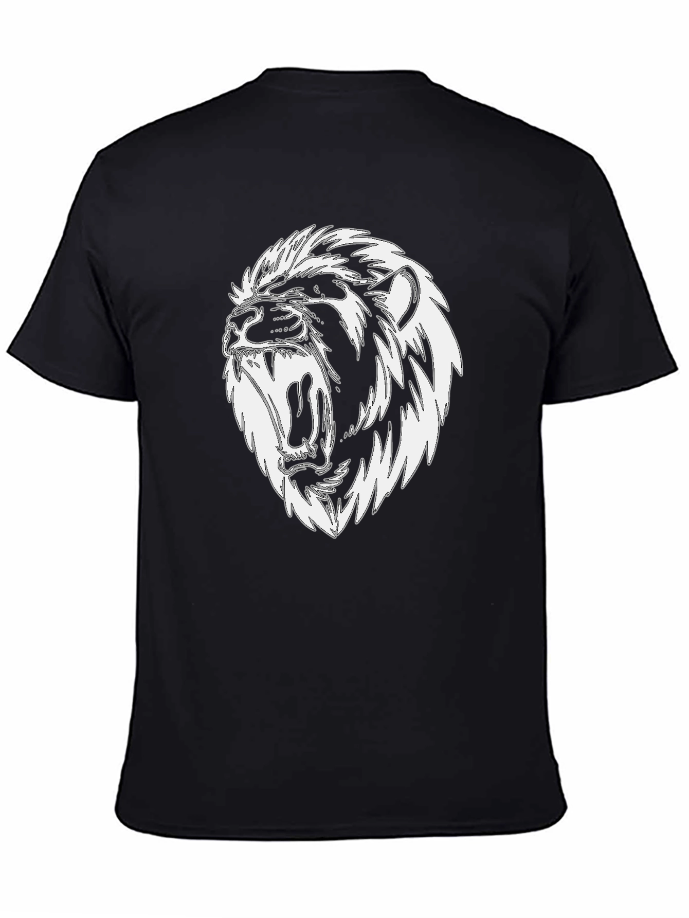 Lion Graphic Tee - Black Cotton Blend