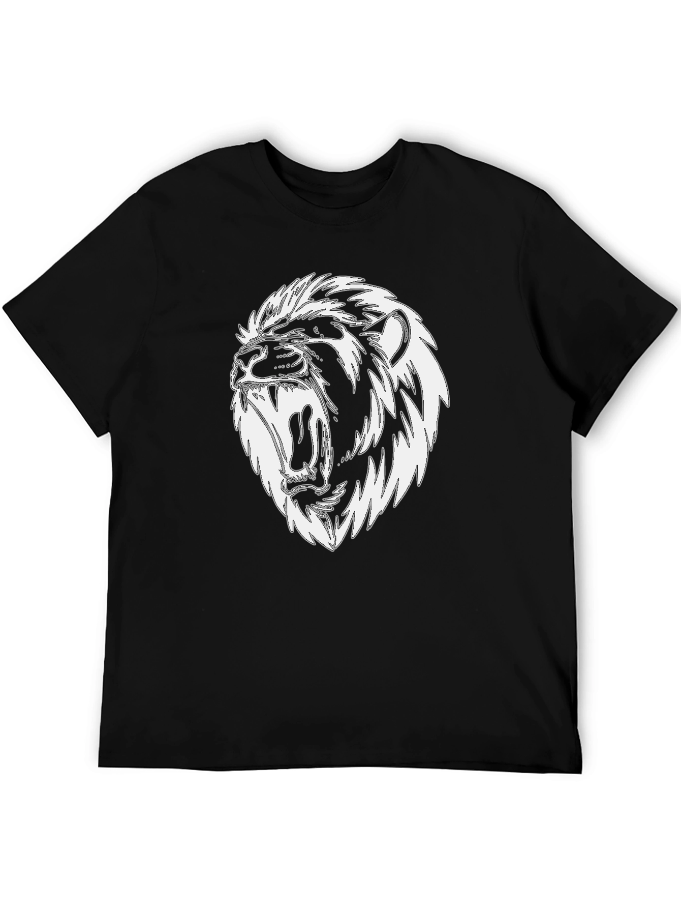 Lion Graphic Tee - Black Cotton Blend