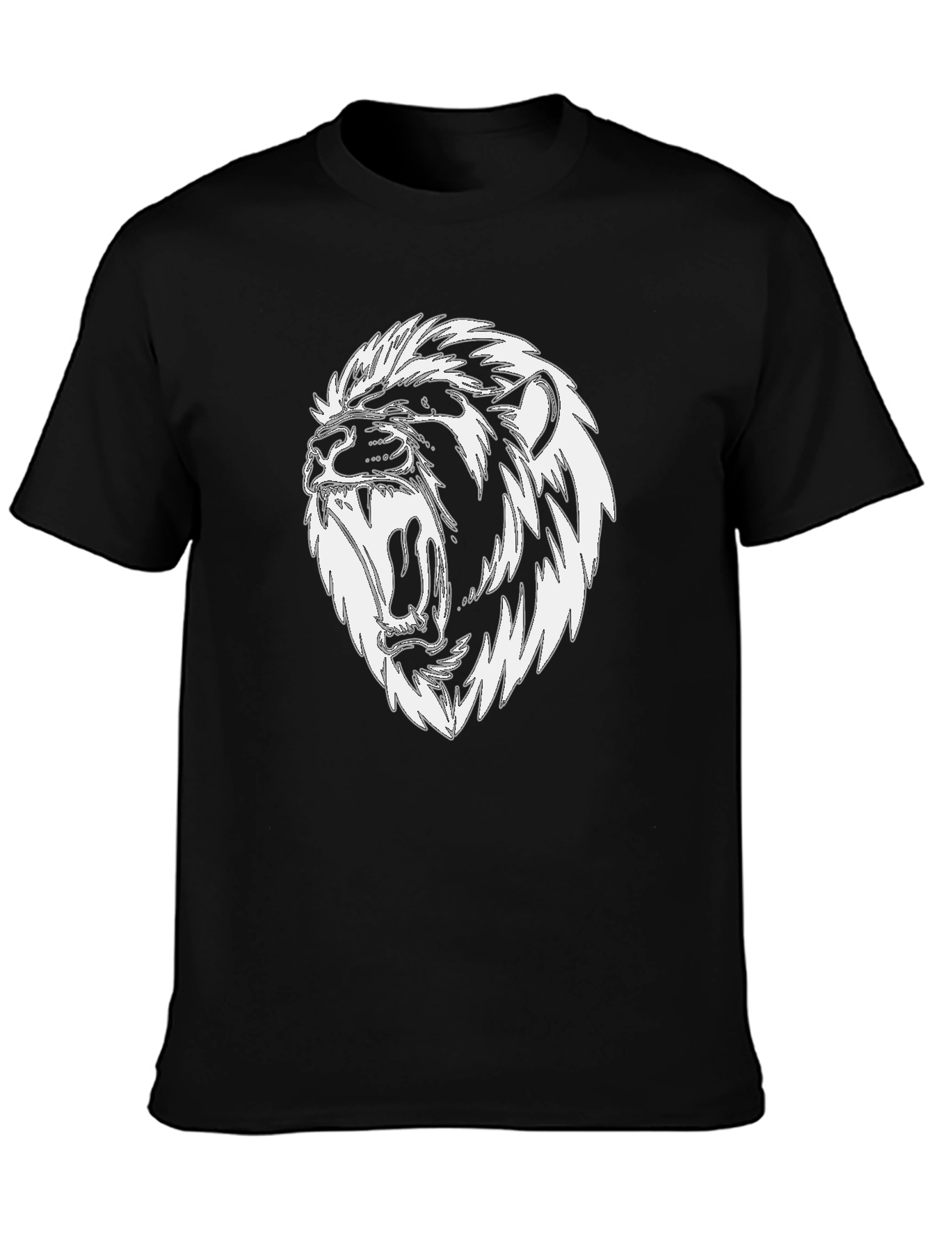 Lion Graphic Tee - Black Cotton Blend