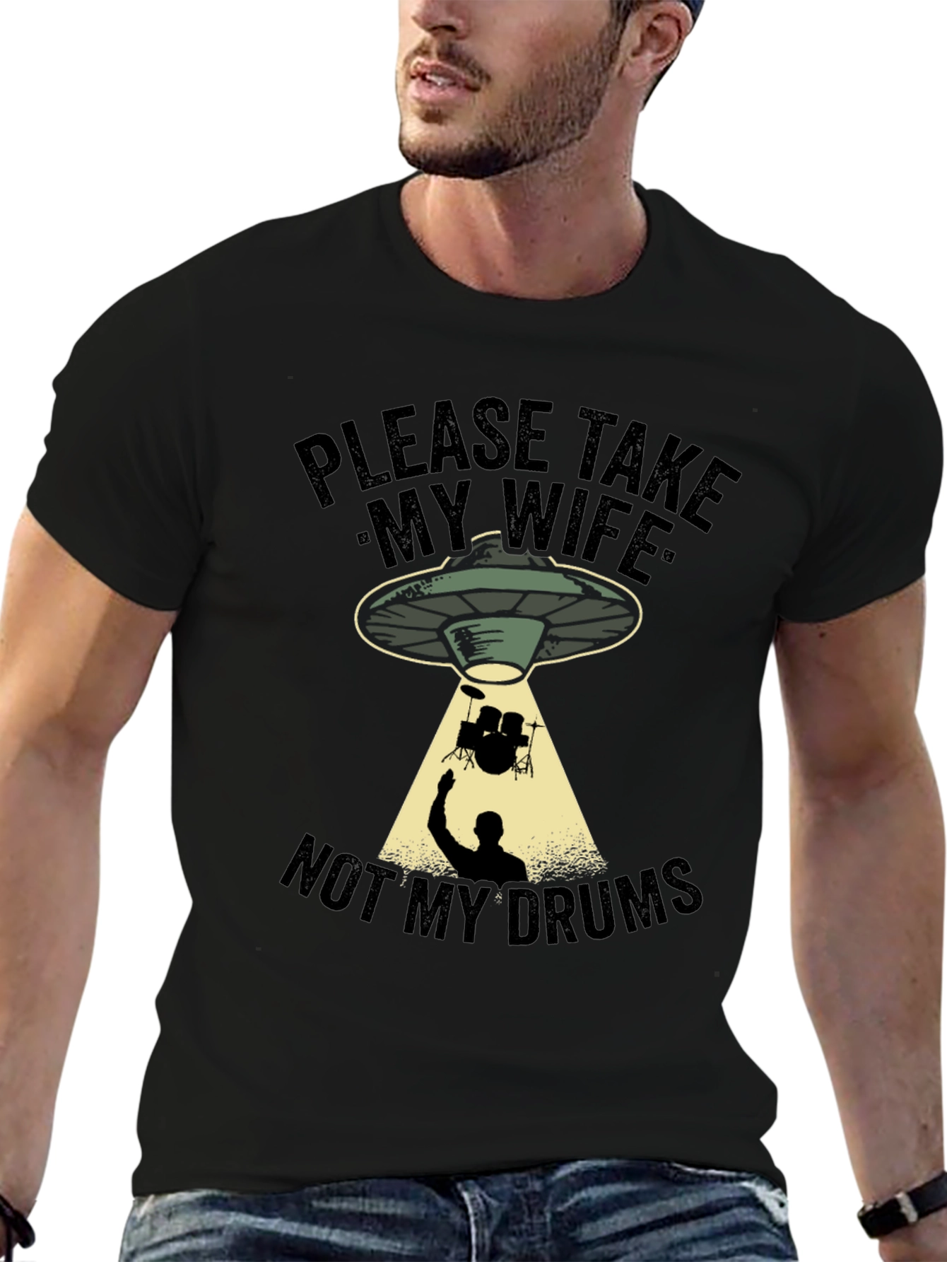Funny Alien Abduction Drums T-Shirt