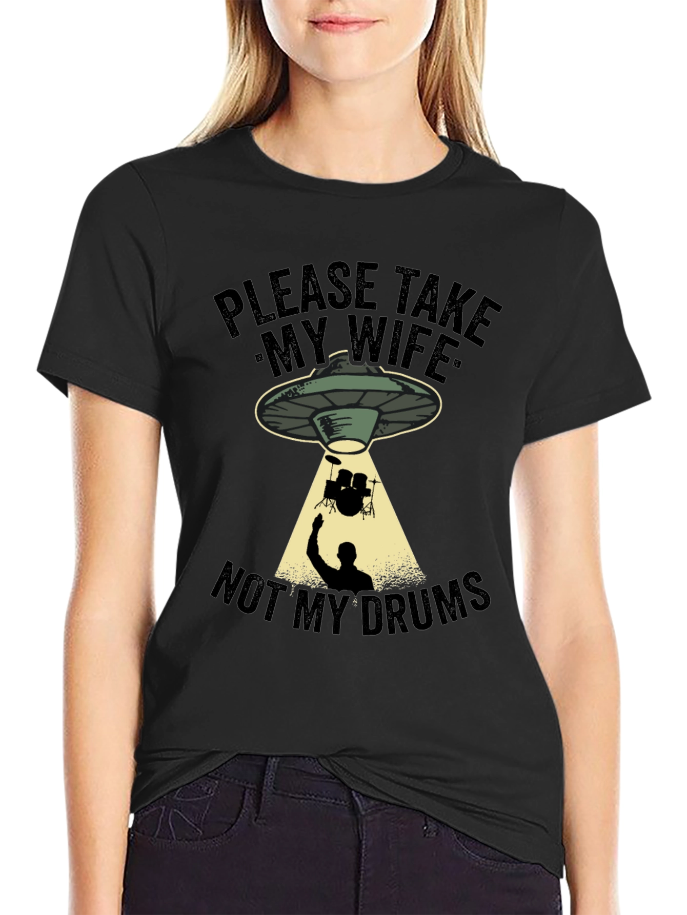 Funny Alien Abduction Drums T-Shirt