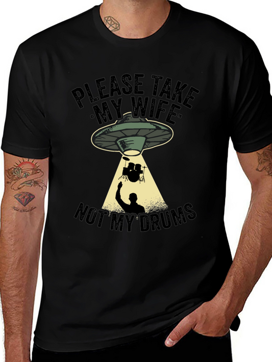 Funny Alien Abduction Drums T-Shirt