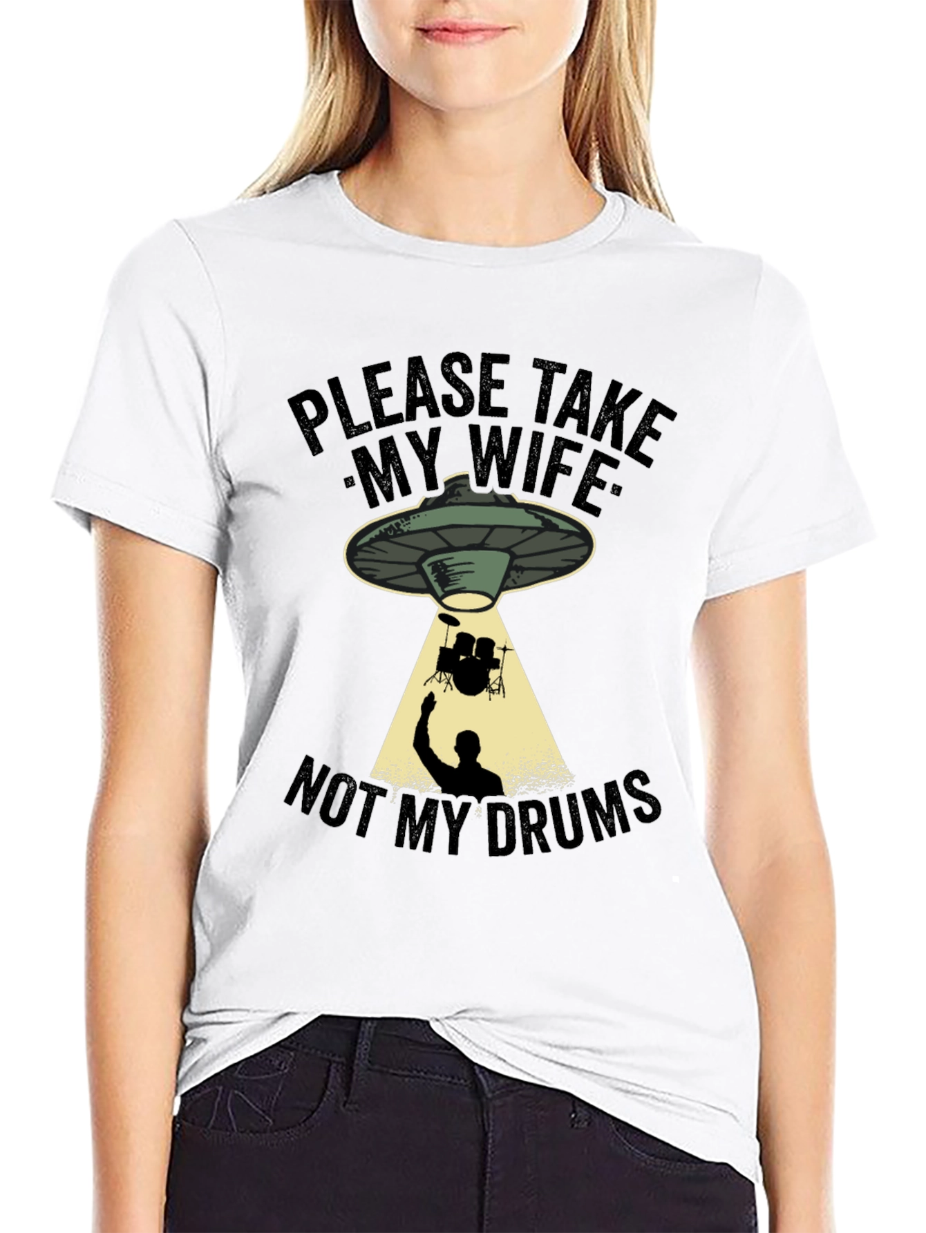 Funny Alien Abduction Drums T-Shirt