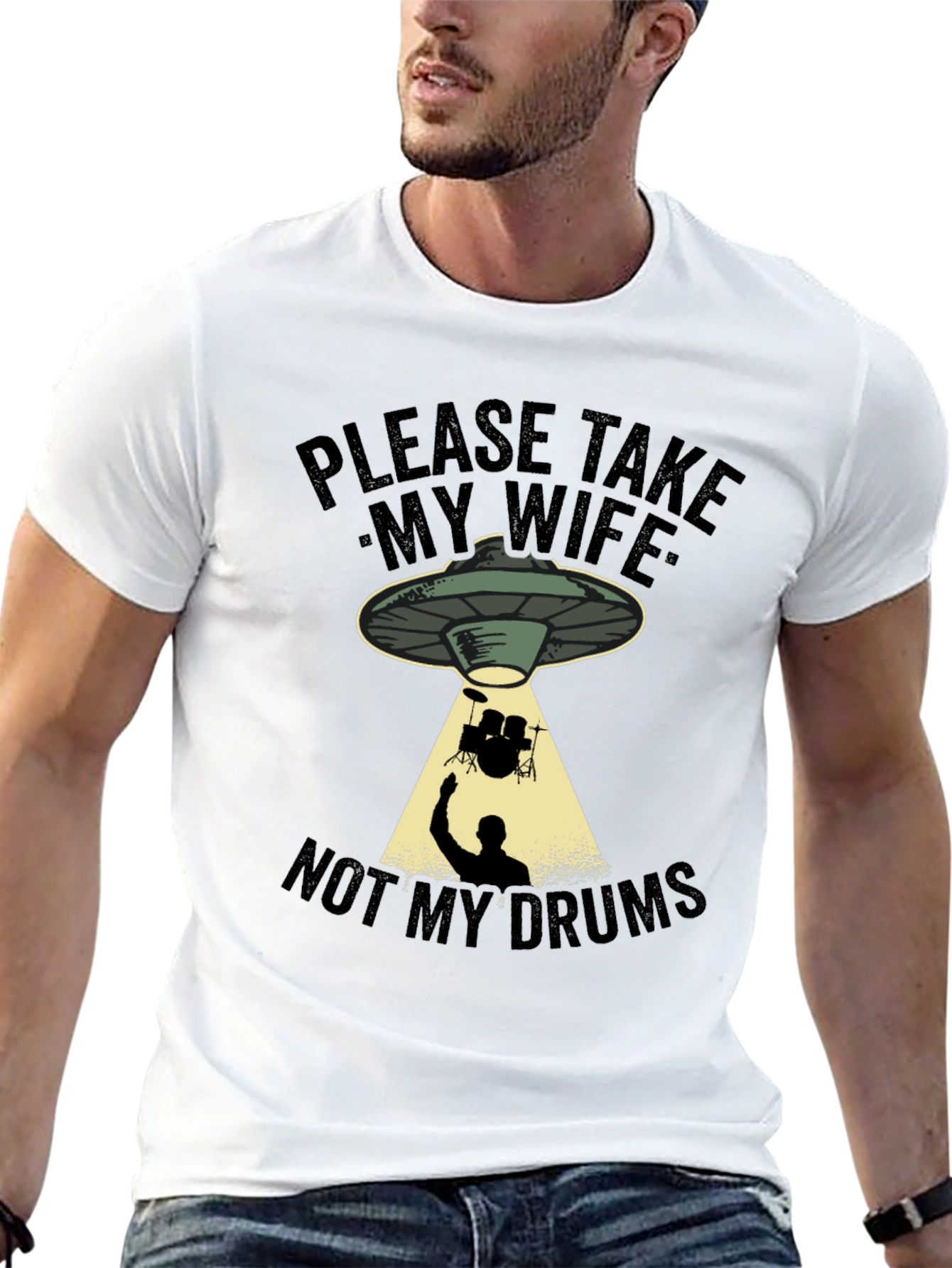 Funny Alien Abduction Drums T-Shirt