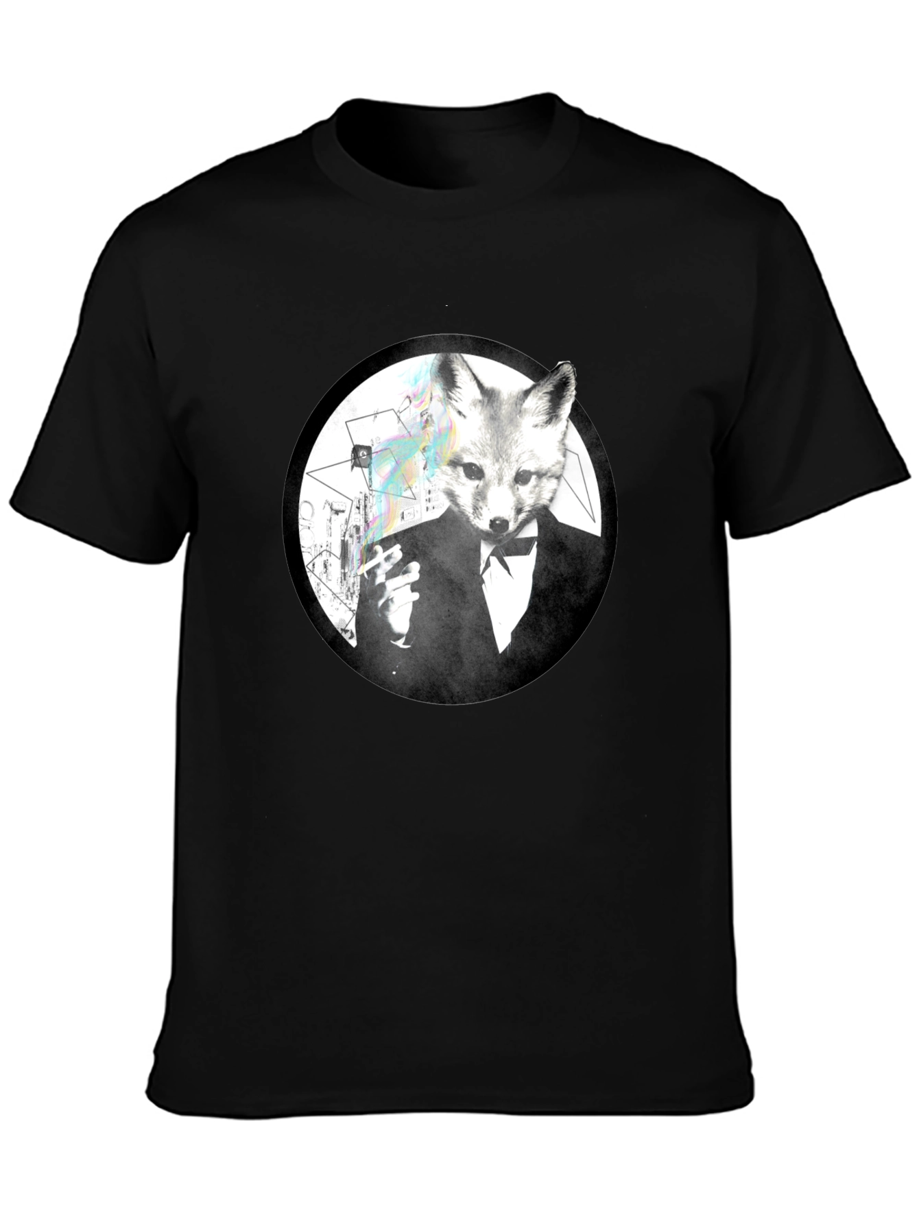 Fox Gentleman Graphic Tee - Black Cotton T-Shirt