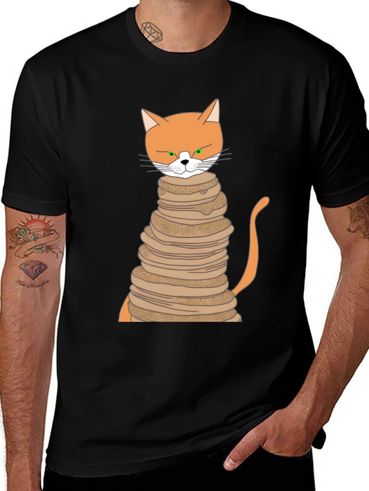 Cat Pancake Stack T-Shirt - Funny Novelty Tee